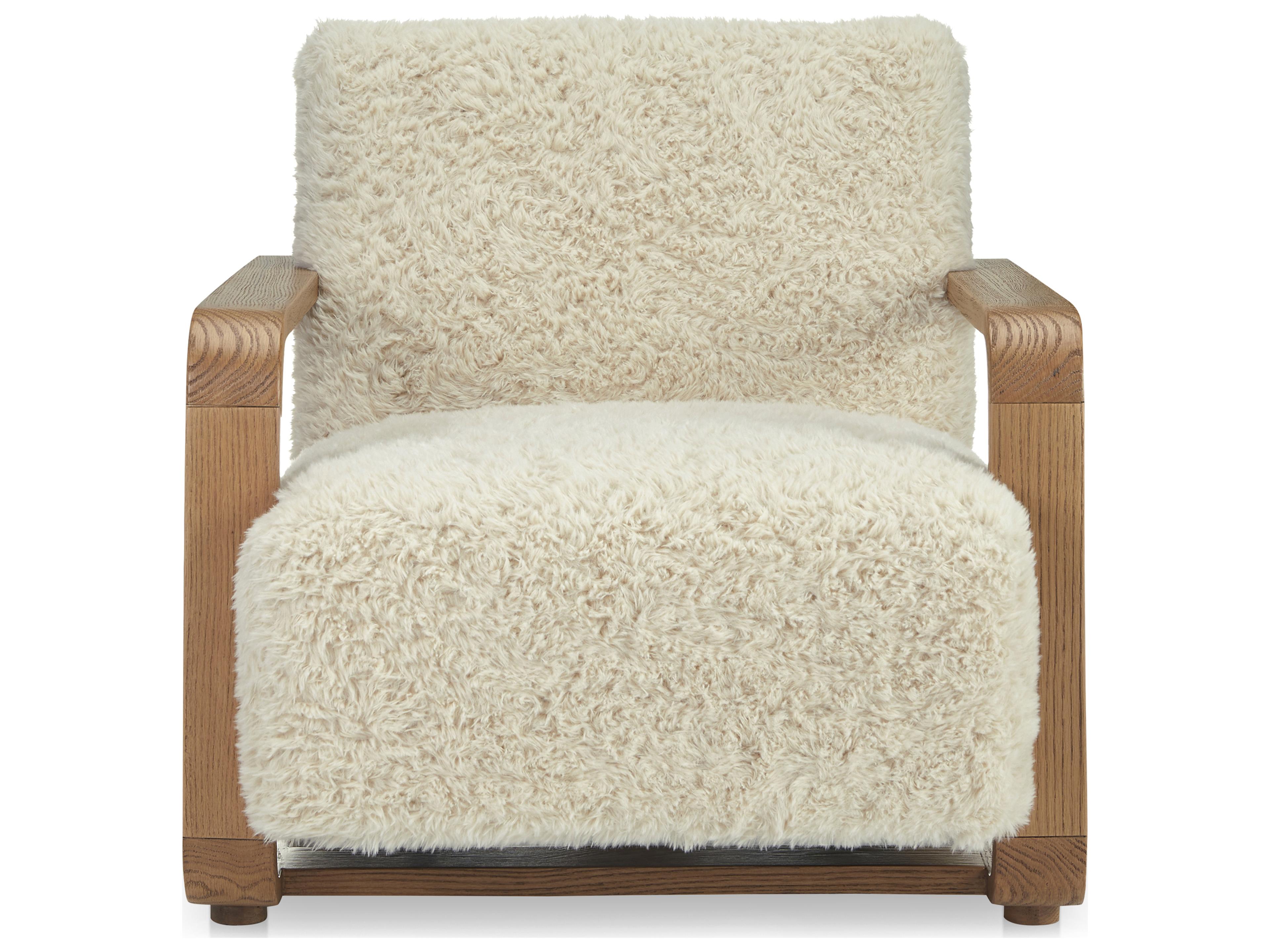 Moe's Home Eckersley Lounge Chair Cream Faux Fur
