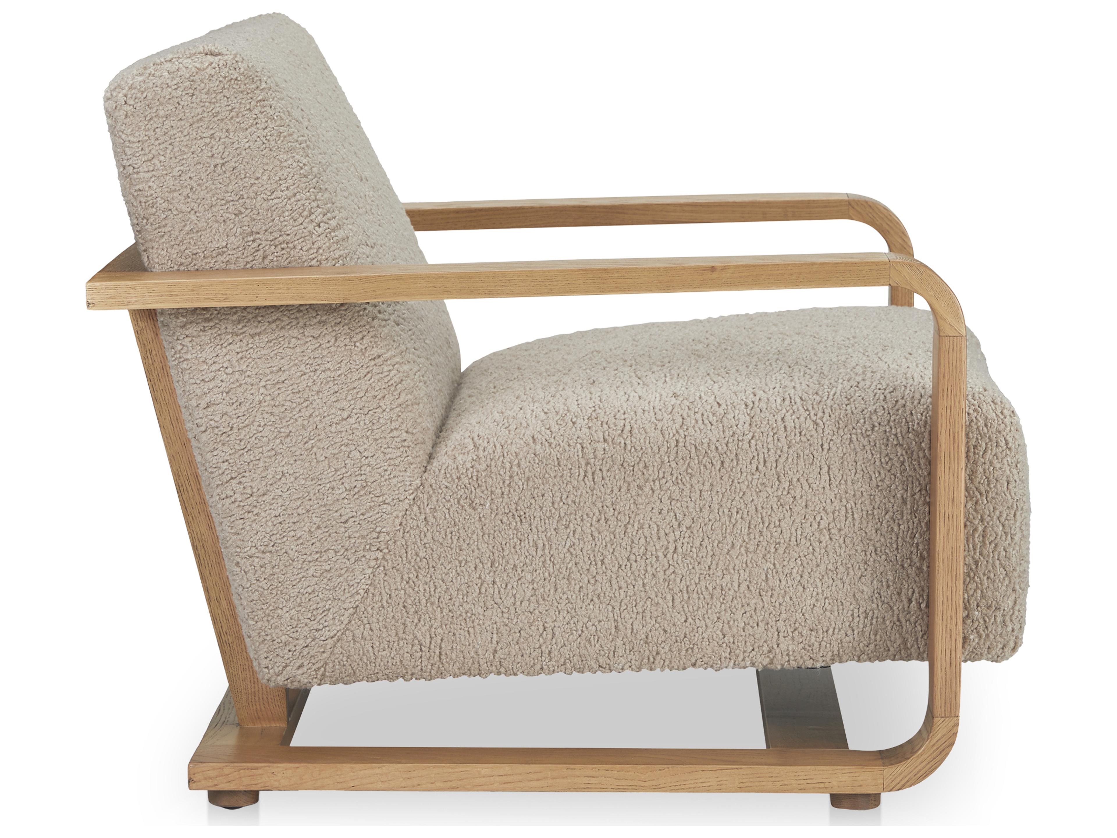 Moe's Home Eckersley Lounge Chair Beige Faux Shearling