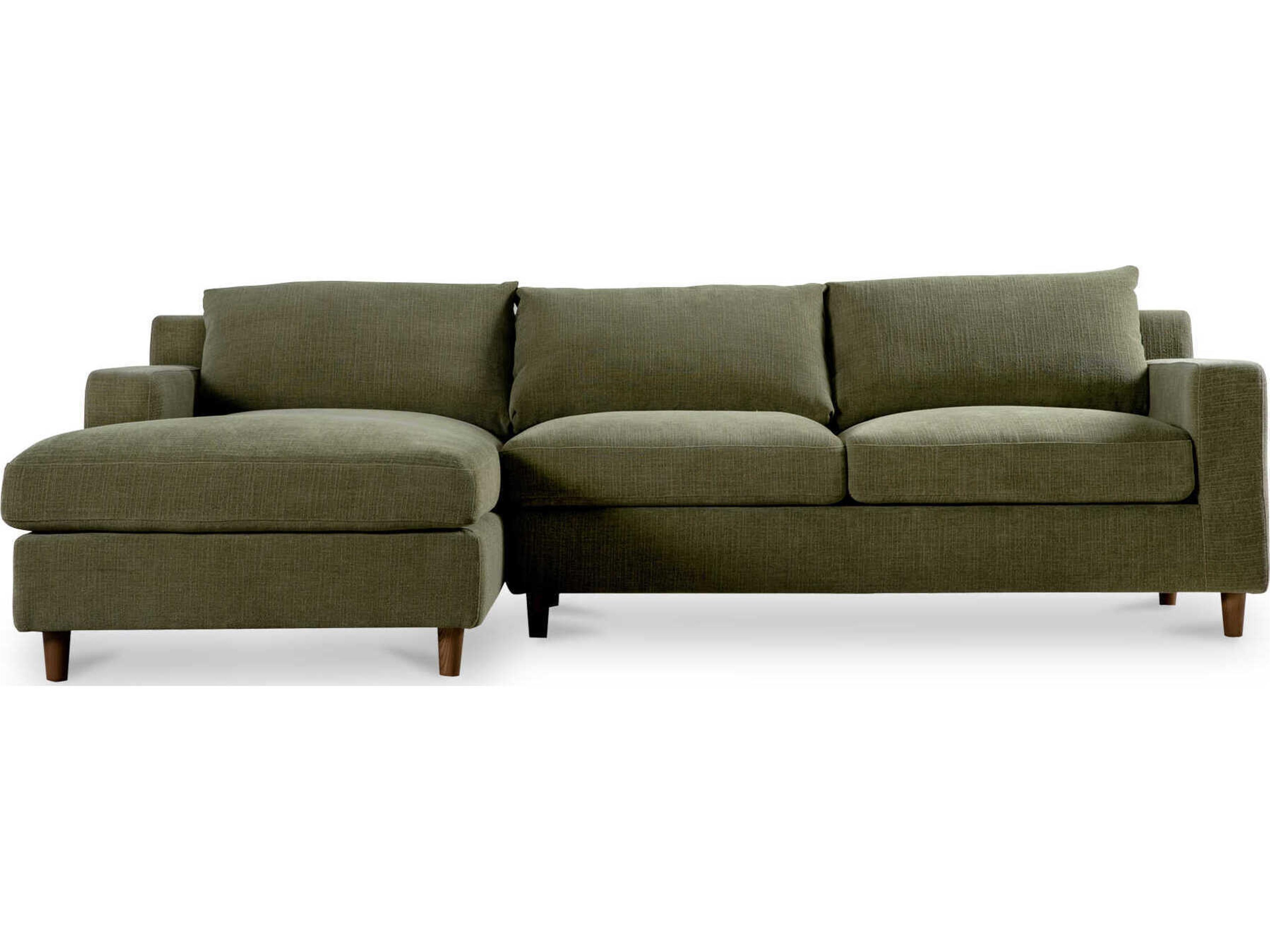 Moe's Home Hutton Green Upholstered Sectional Sofa