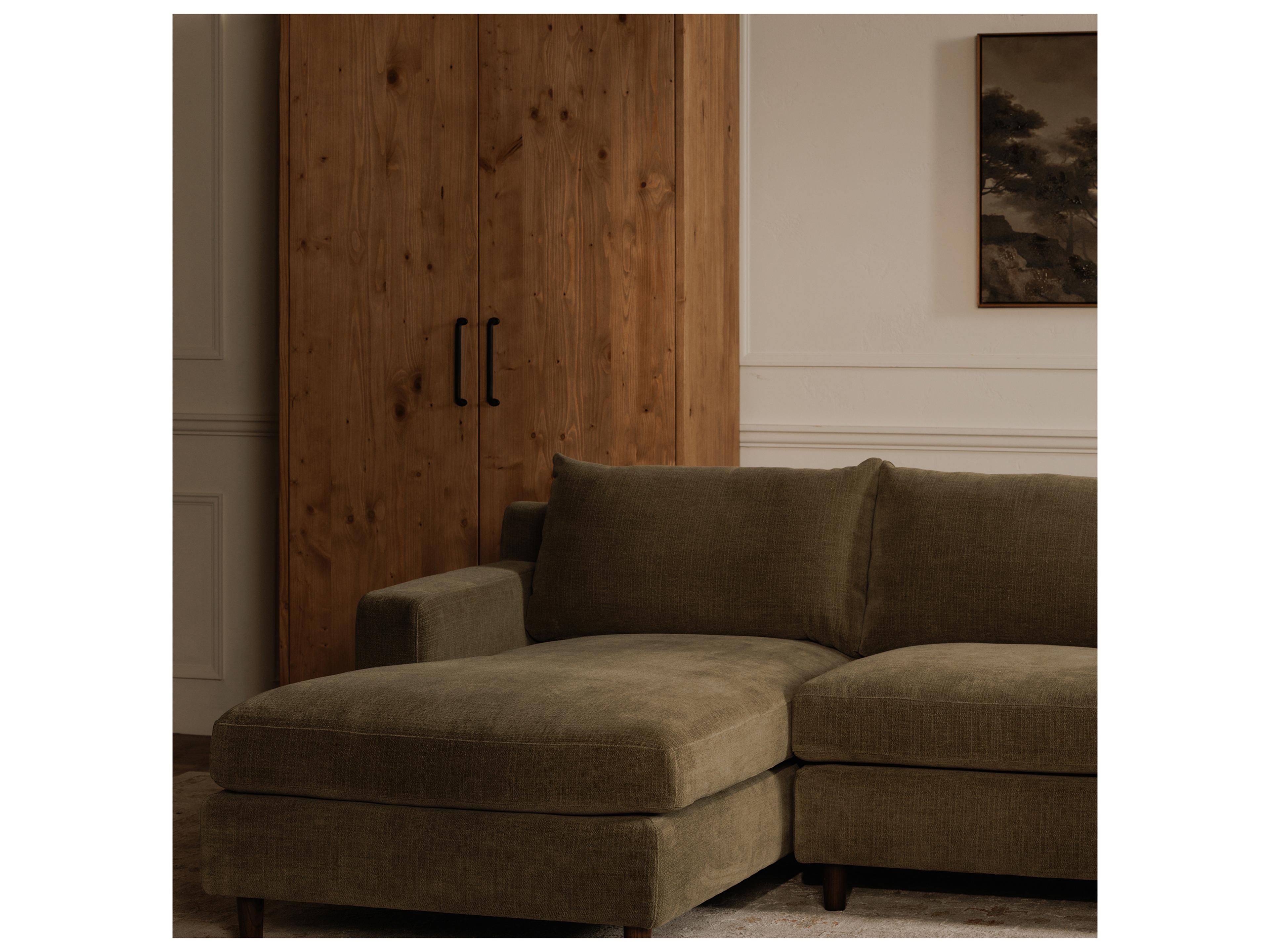 Moe's Home Hutton Green Upholstered Right Sectional Sofa