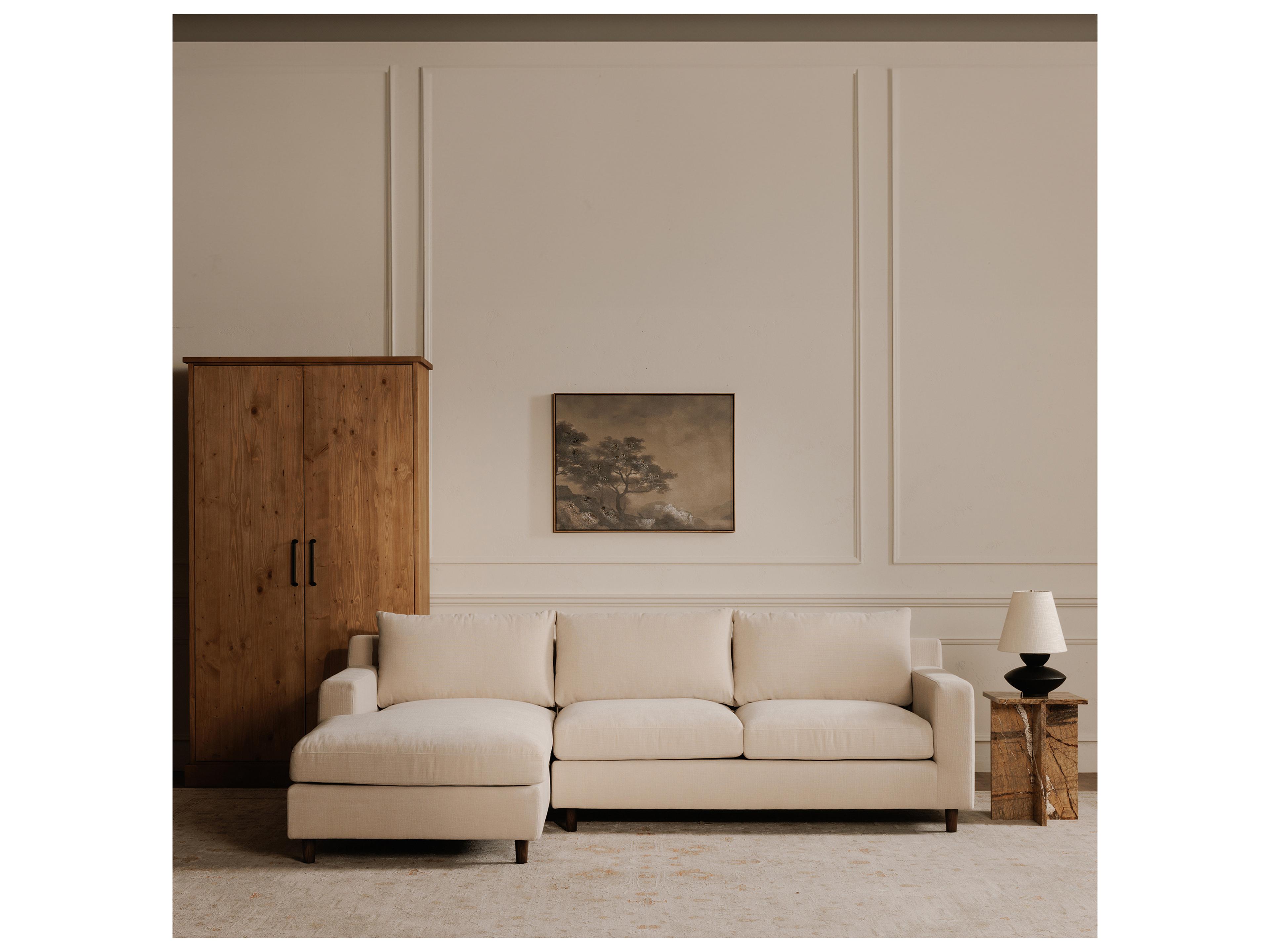 Moe's Home Hutton Beige Upholstered Right Sectional Sofa