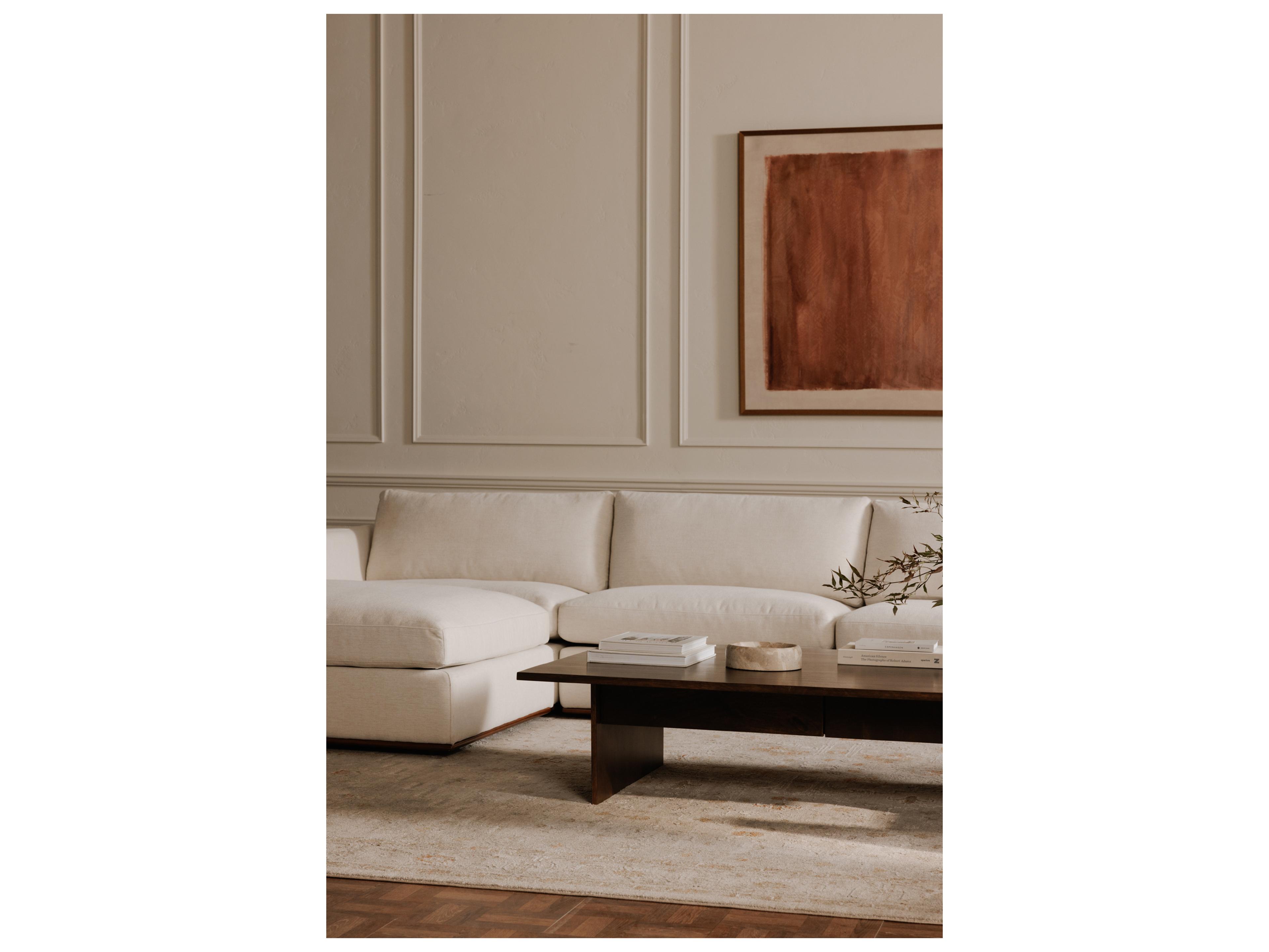 Moe's Home Rue White Upholstered Ottoman