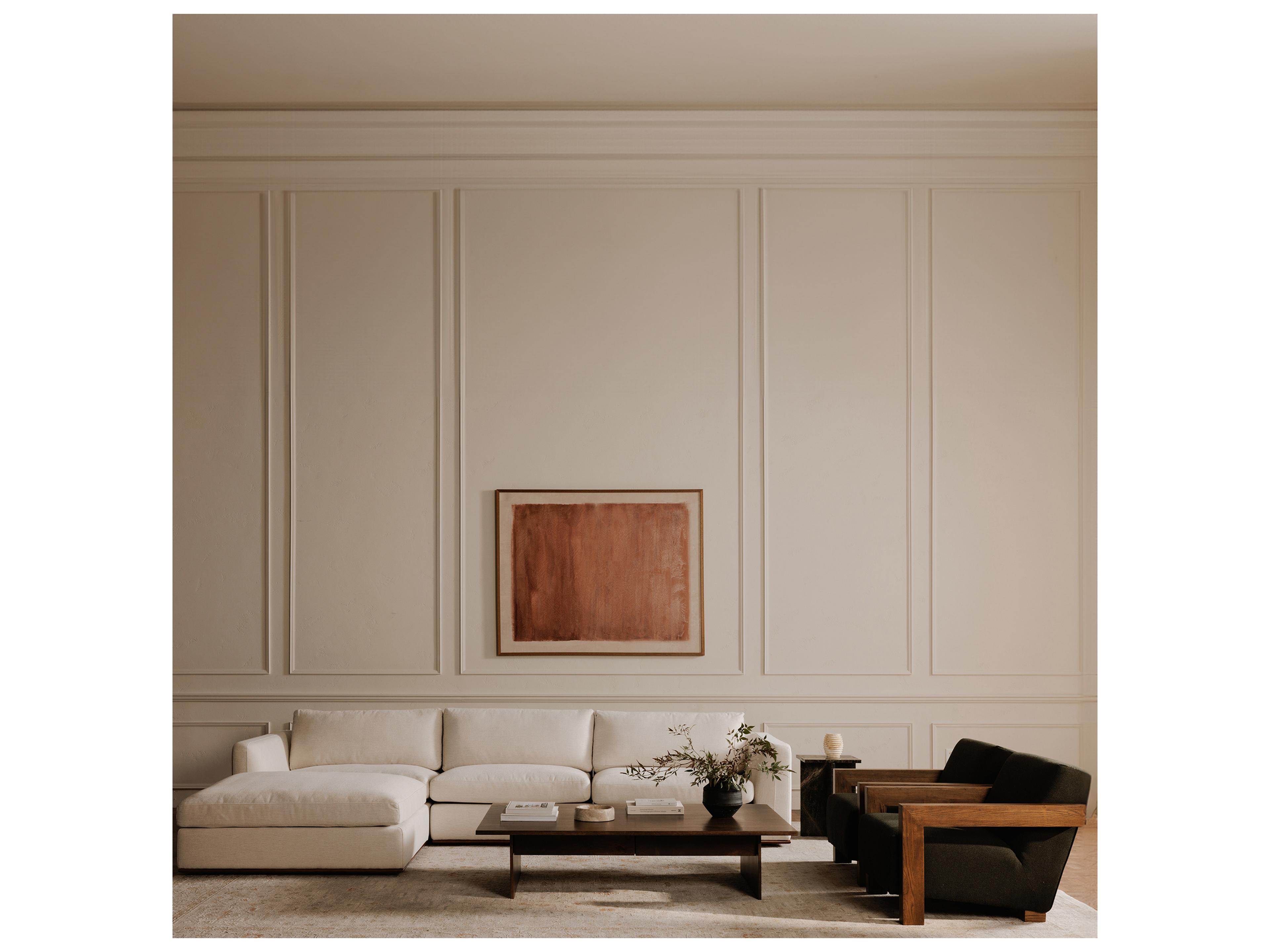 Moe's Home Rue White Upholstered Sectional Sofa