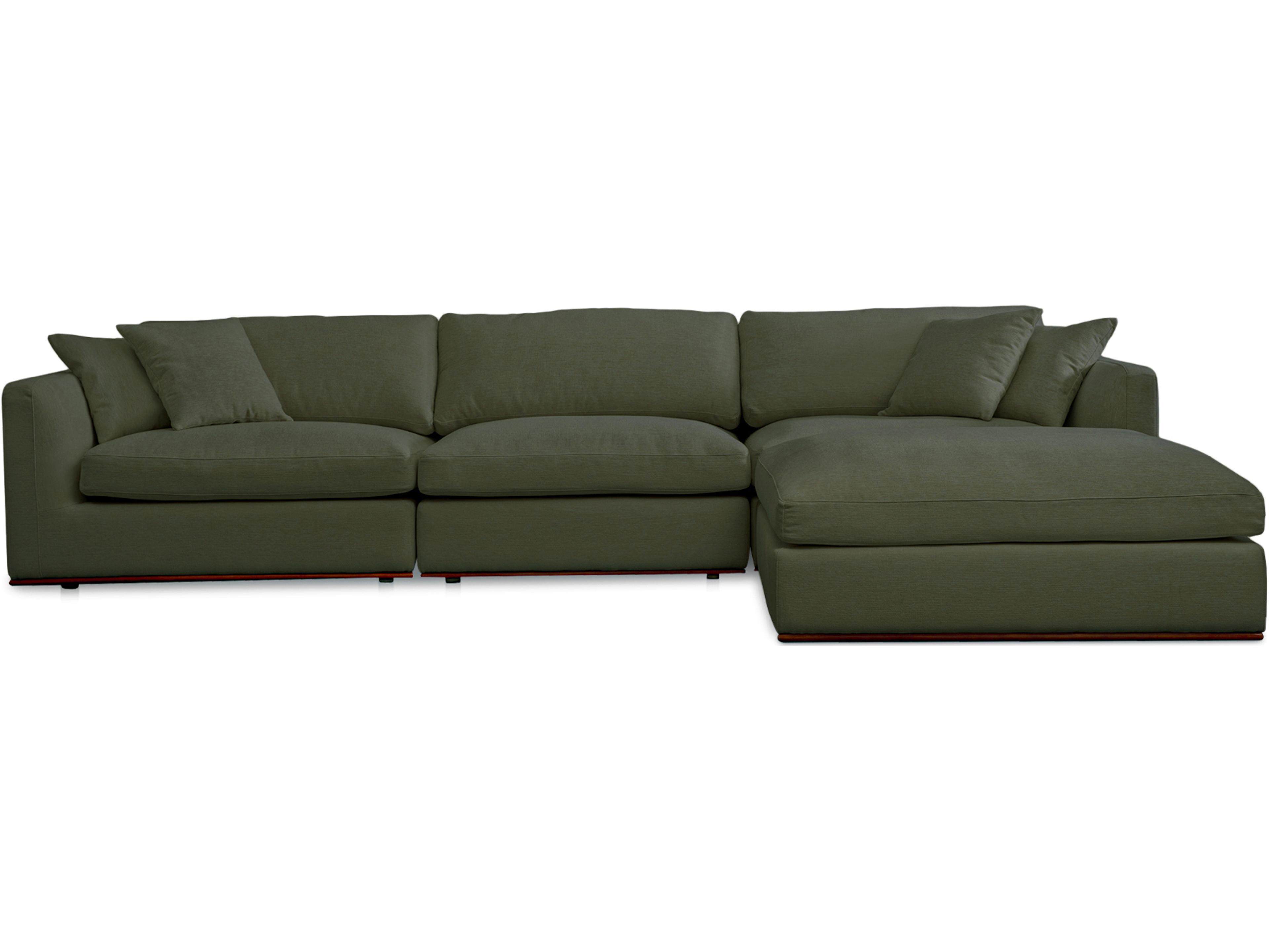 Rue Green Upholstered Sectional Sofa