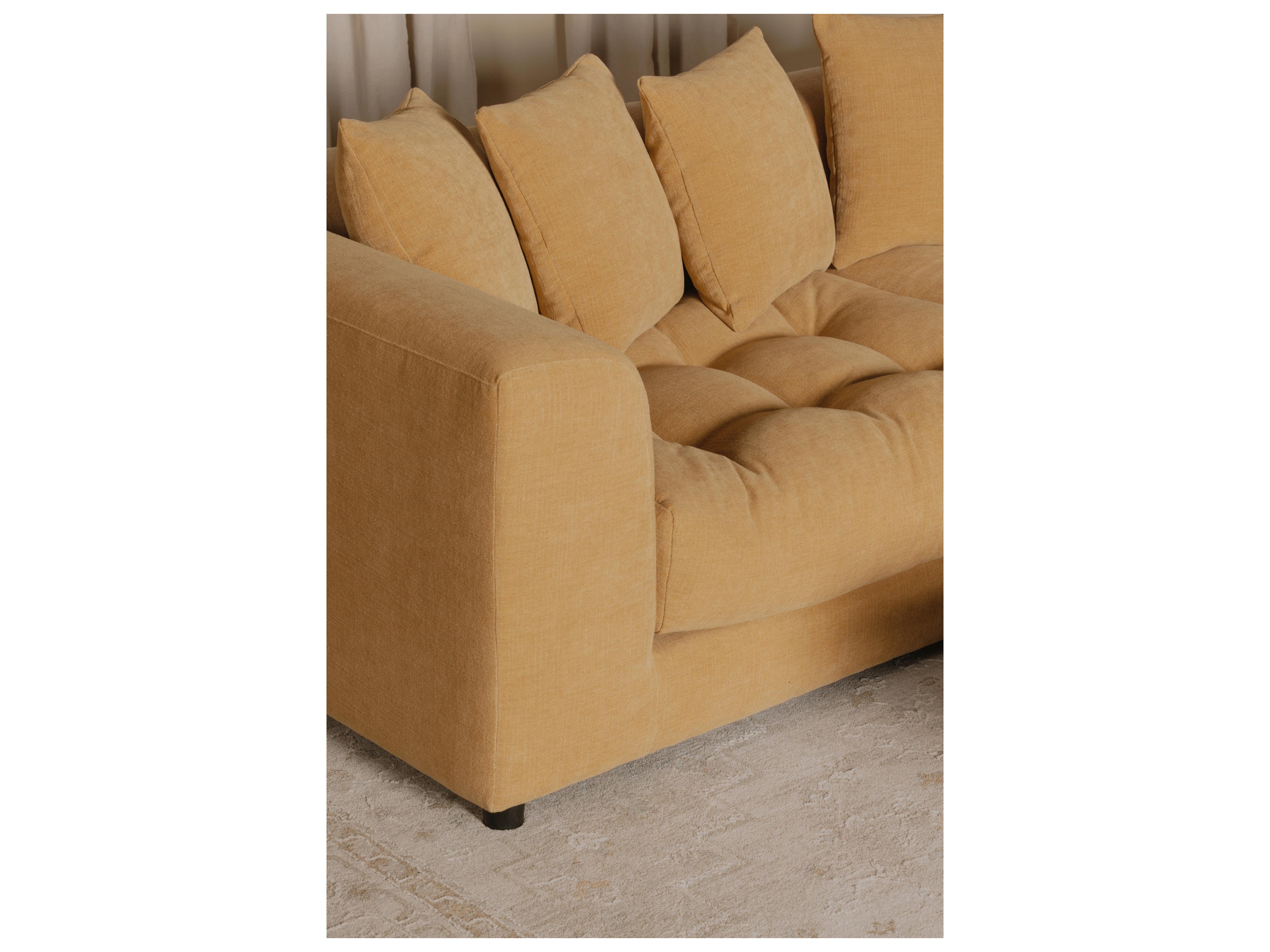 Moe's Home Davie Yellow Upholstered Sofa