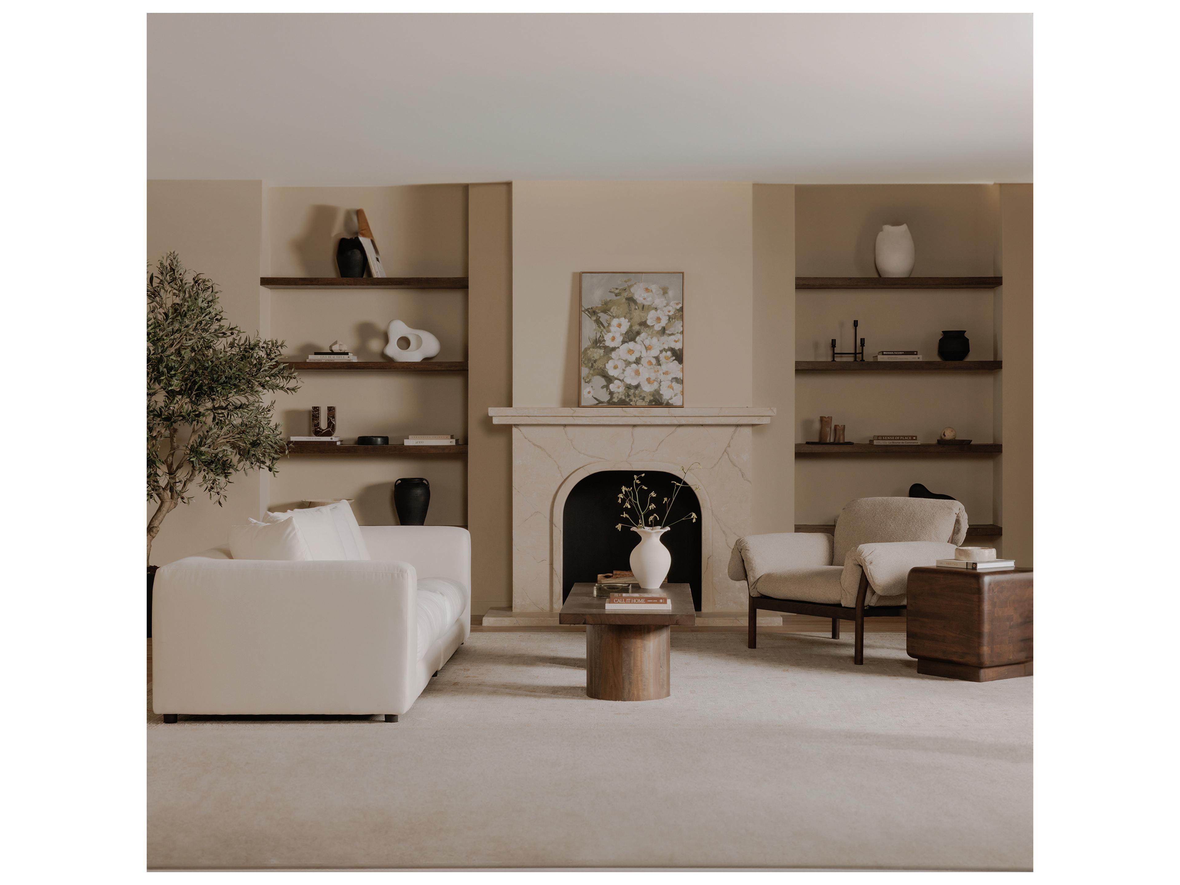 Moe's Home Davie White Upholstered Sofa