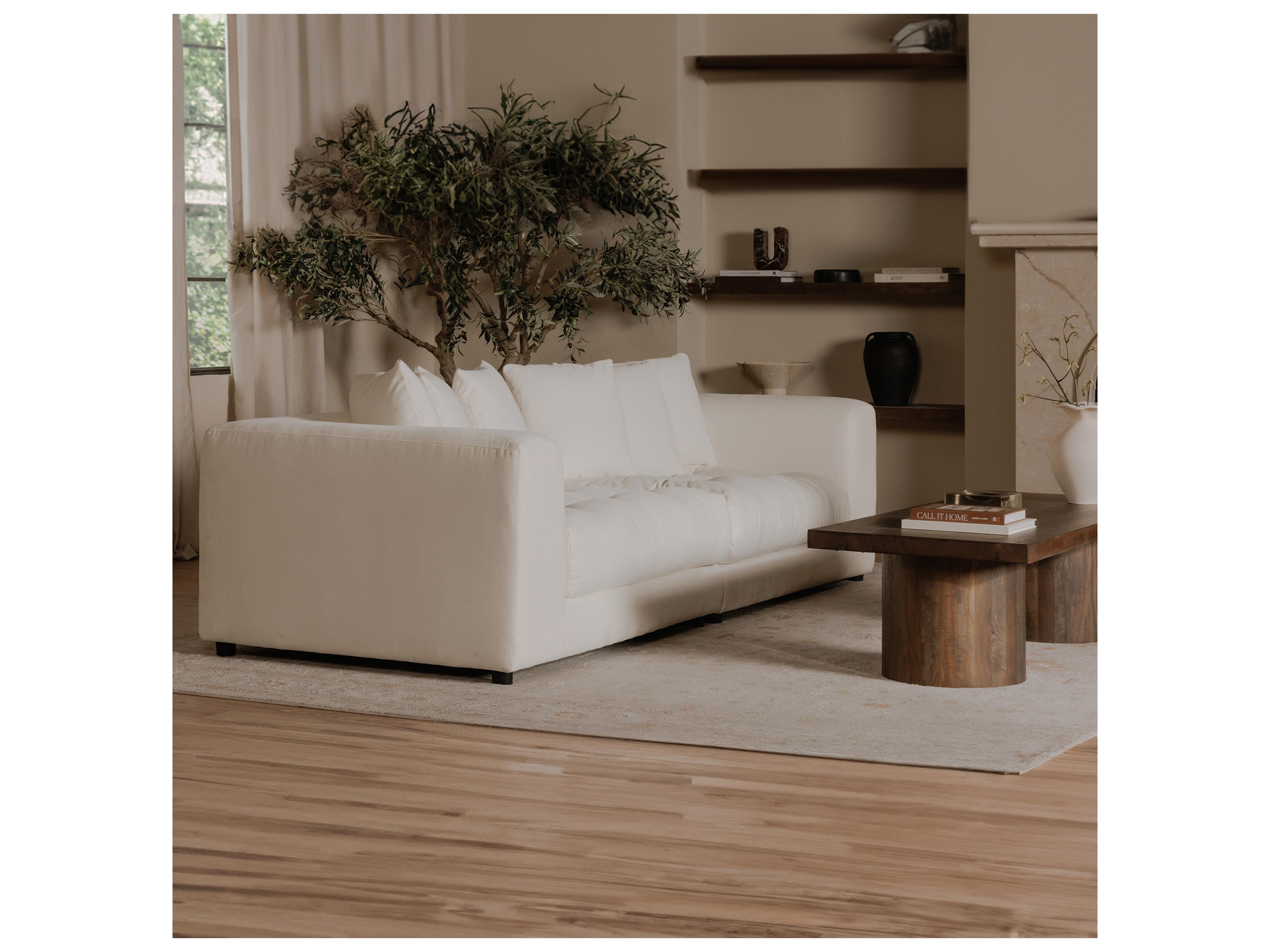 Moe's Home Davie White Upholstered Sofa