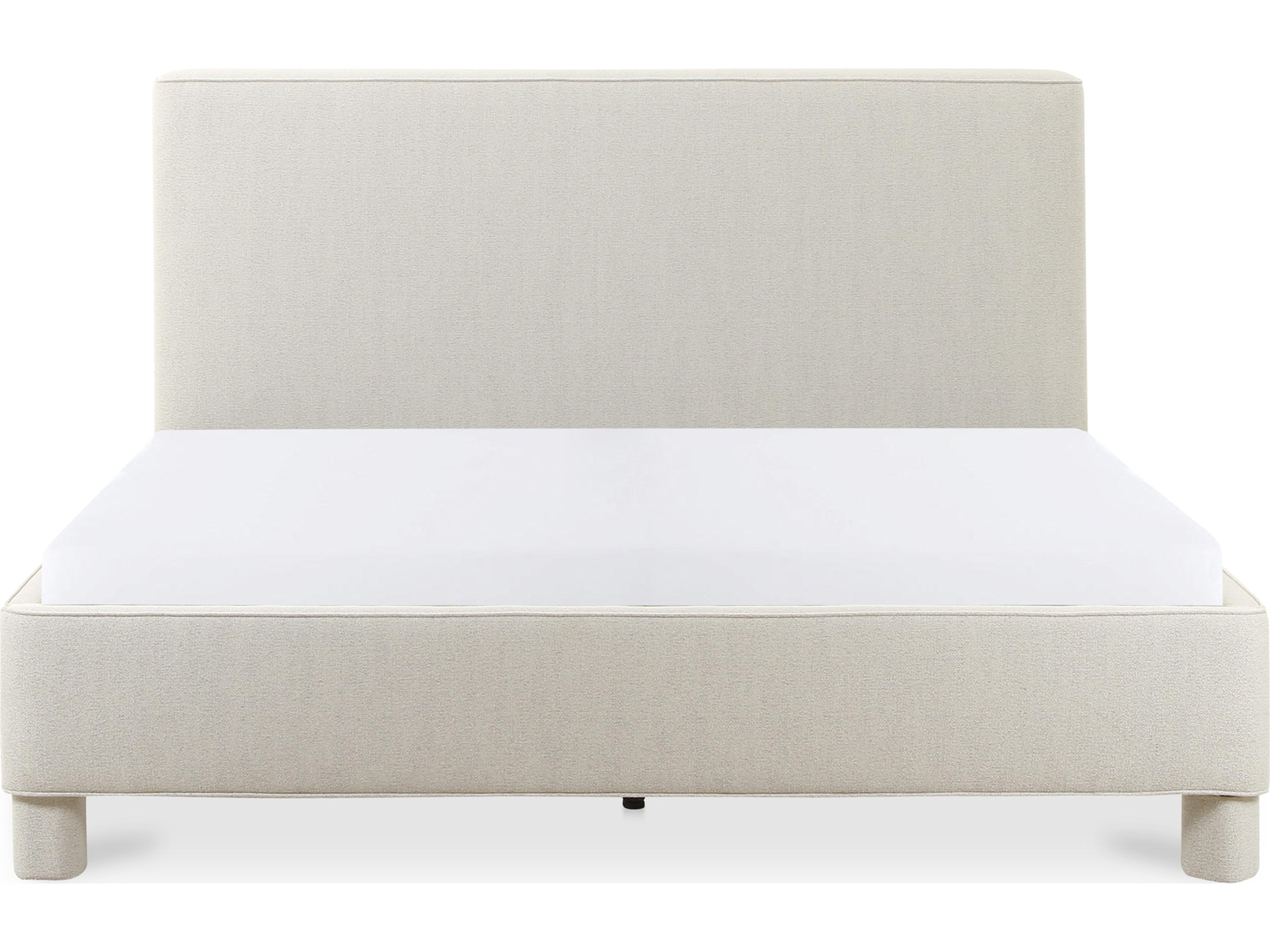 Moe's Home Ichigo Light Grey Ply Wood Upholstered King Panel Bed