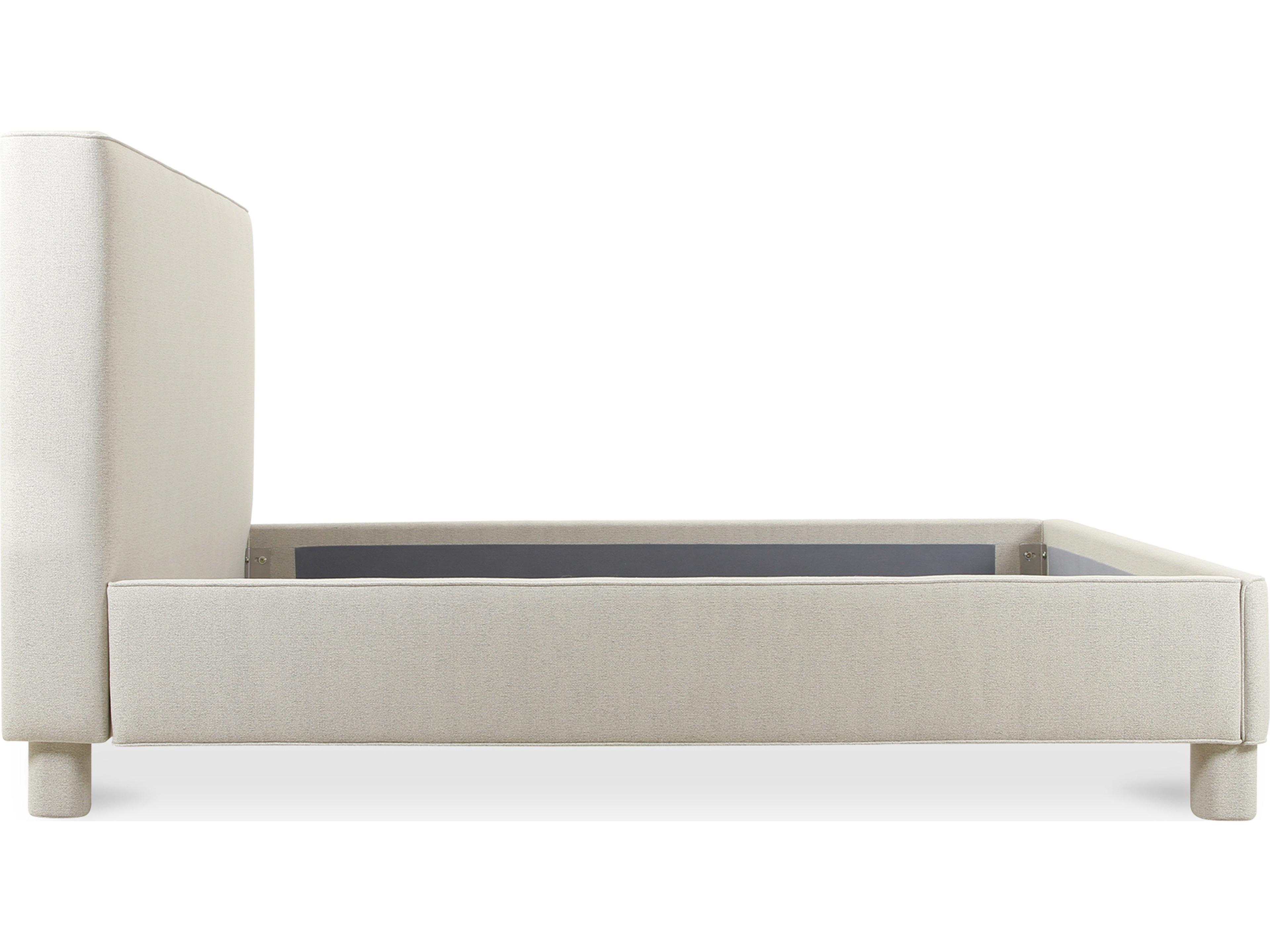 Moe's Home Ichigo Light Grey Ply Wood Upholstered King Panel Bed