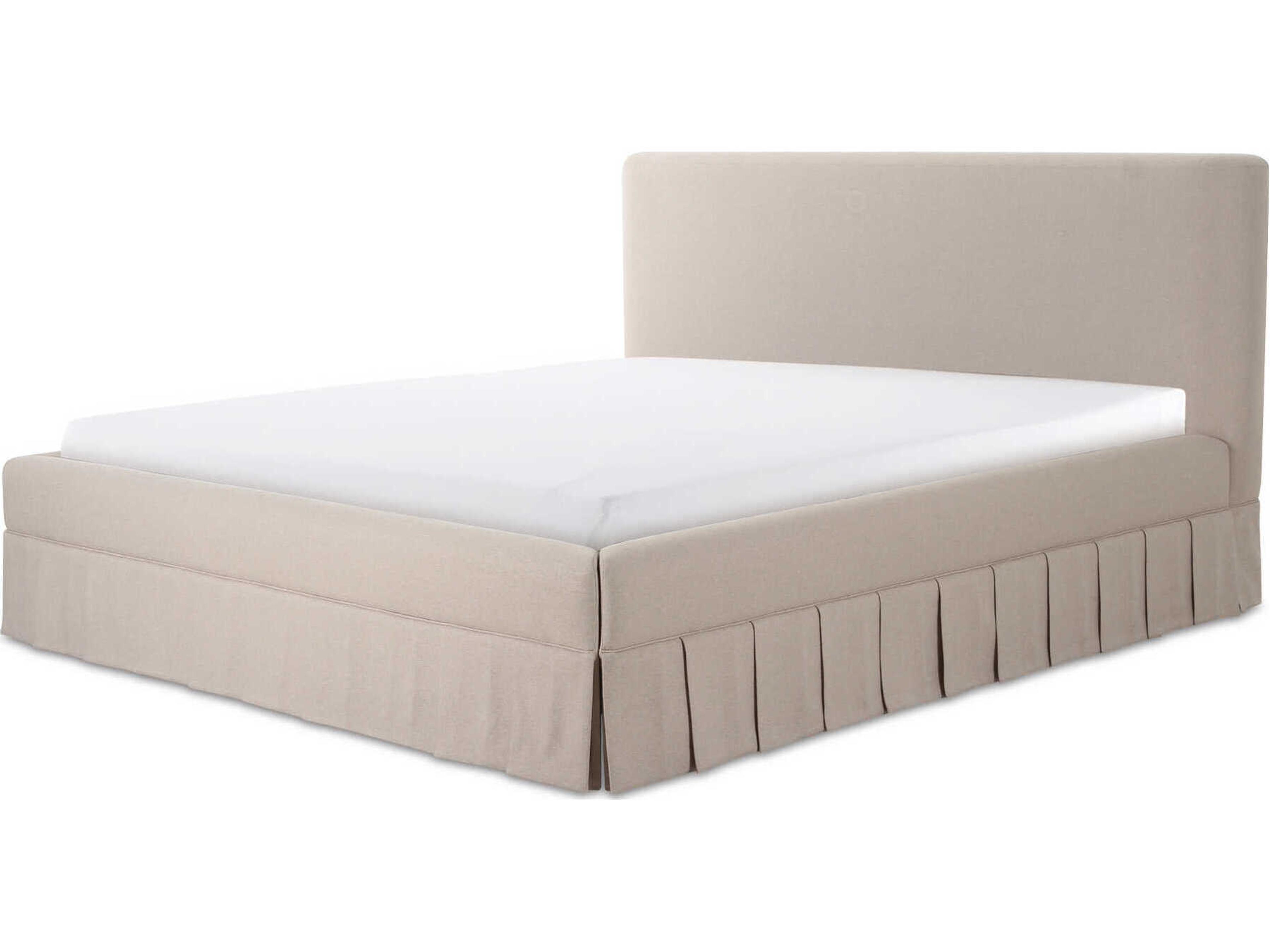 Maren Beige Plywood Upholstered Queen Platform Bed