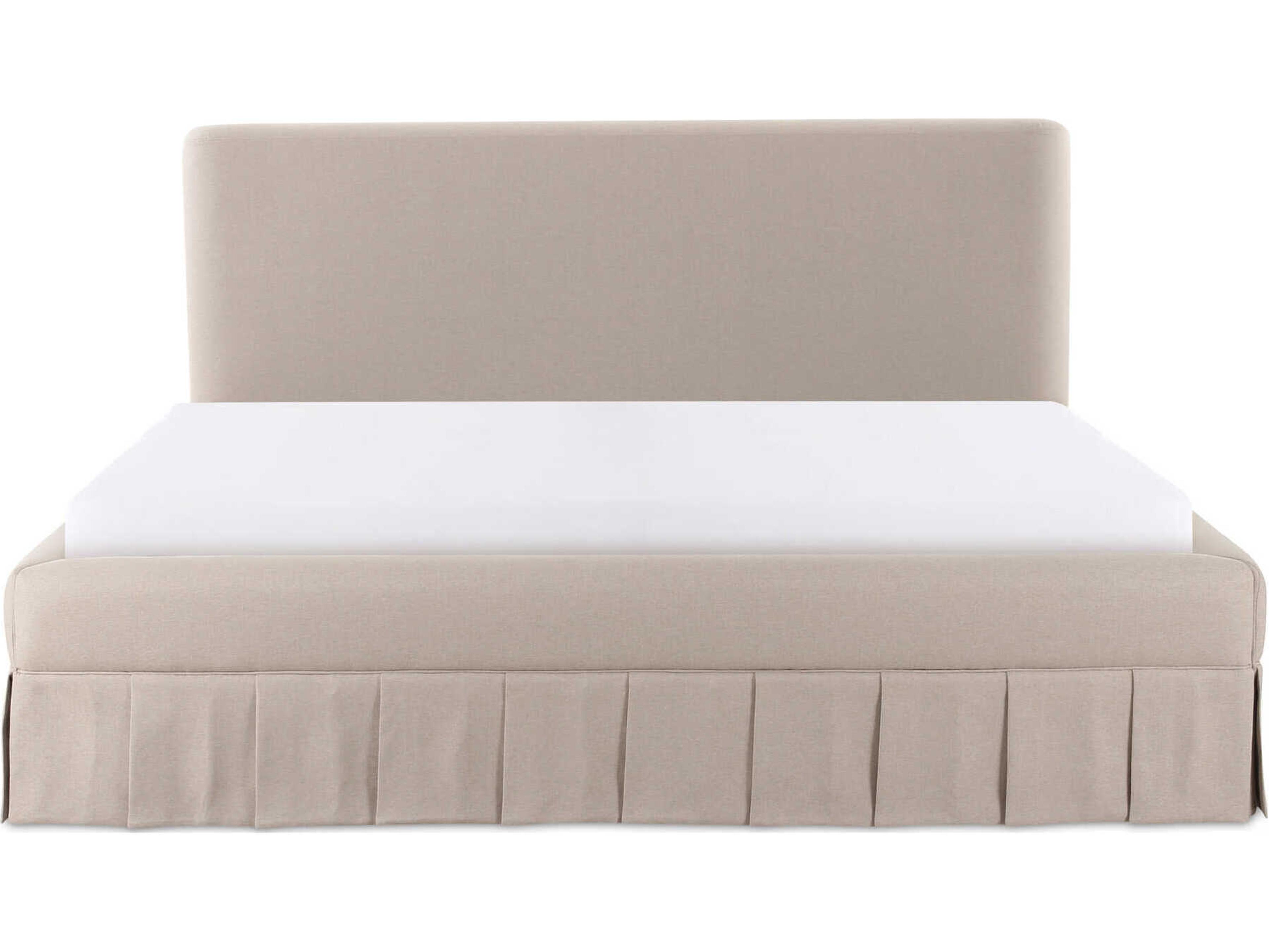 Moe's Home Maren Beige Plywood Upholstered Queen Platform Bed