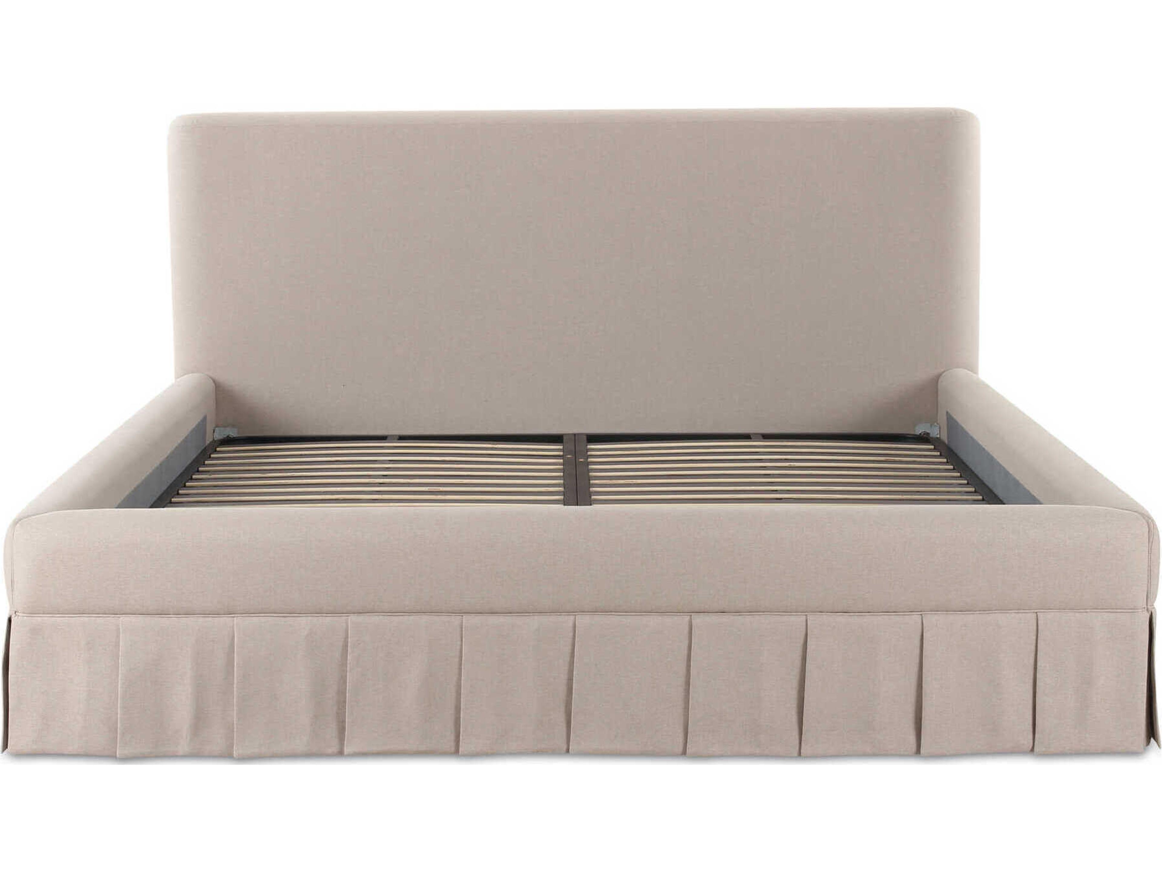 Moe's Home Maren Beige Plywood Upholstered Queen Platform Bed