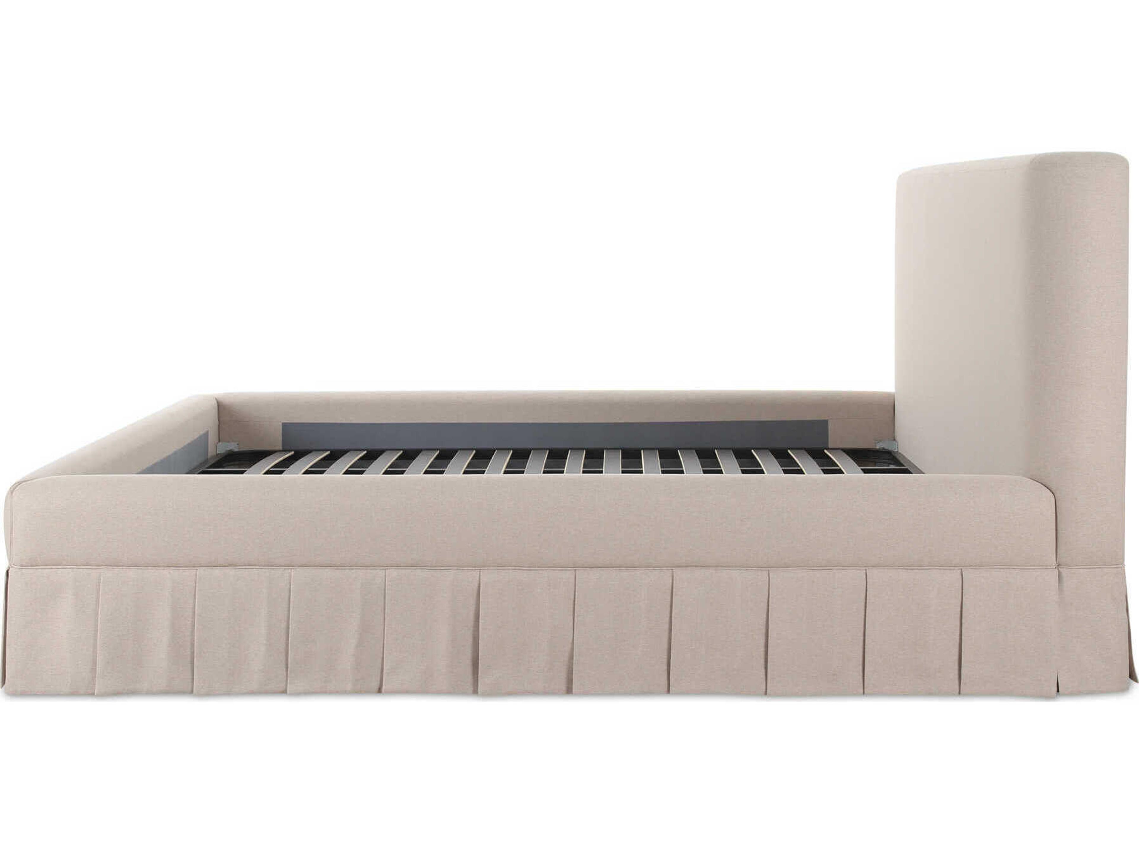 Moe's Home Maren Beige Plywood Upholstered Queen Platform Bed