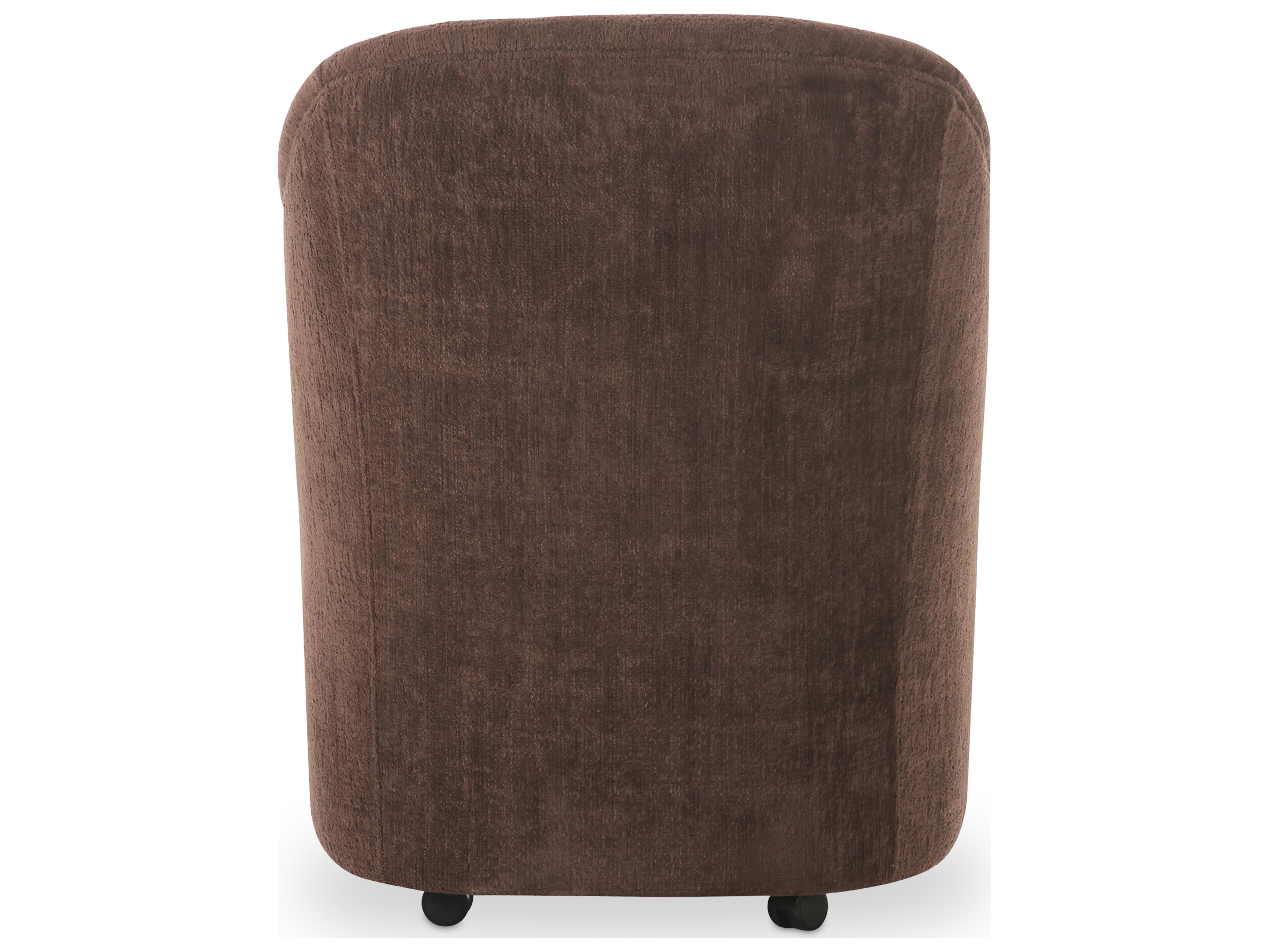 Moe's Home Drava Rolling Dining Chair Dark Brown
