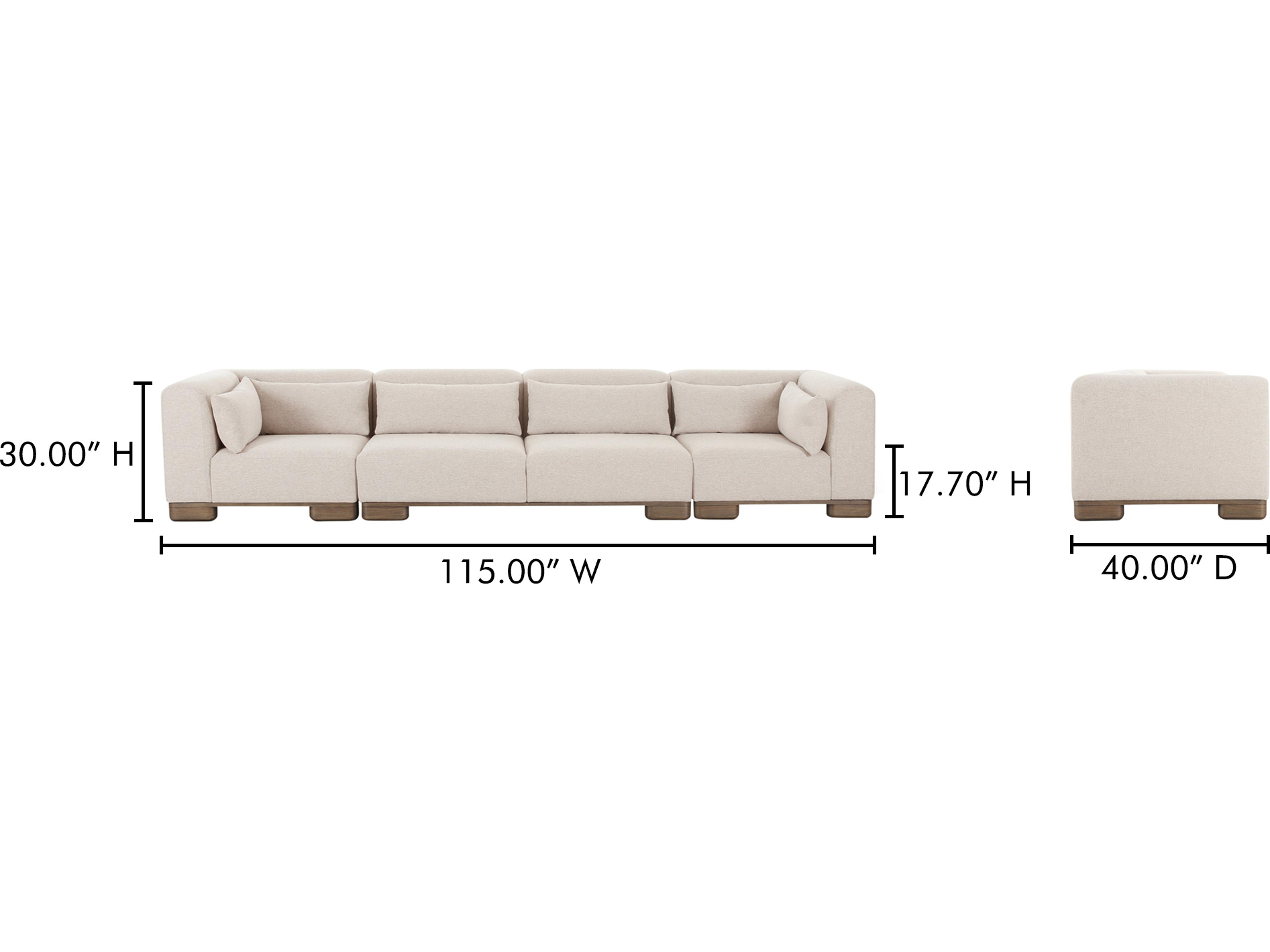 Moe's Home June Beige Upholstered Sofa