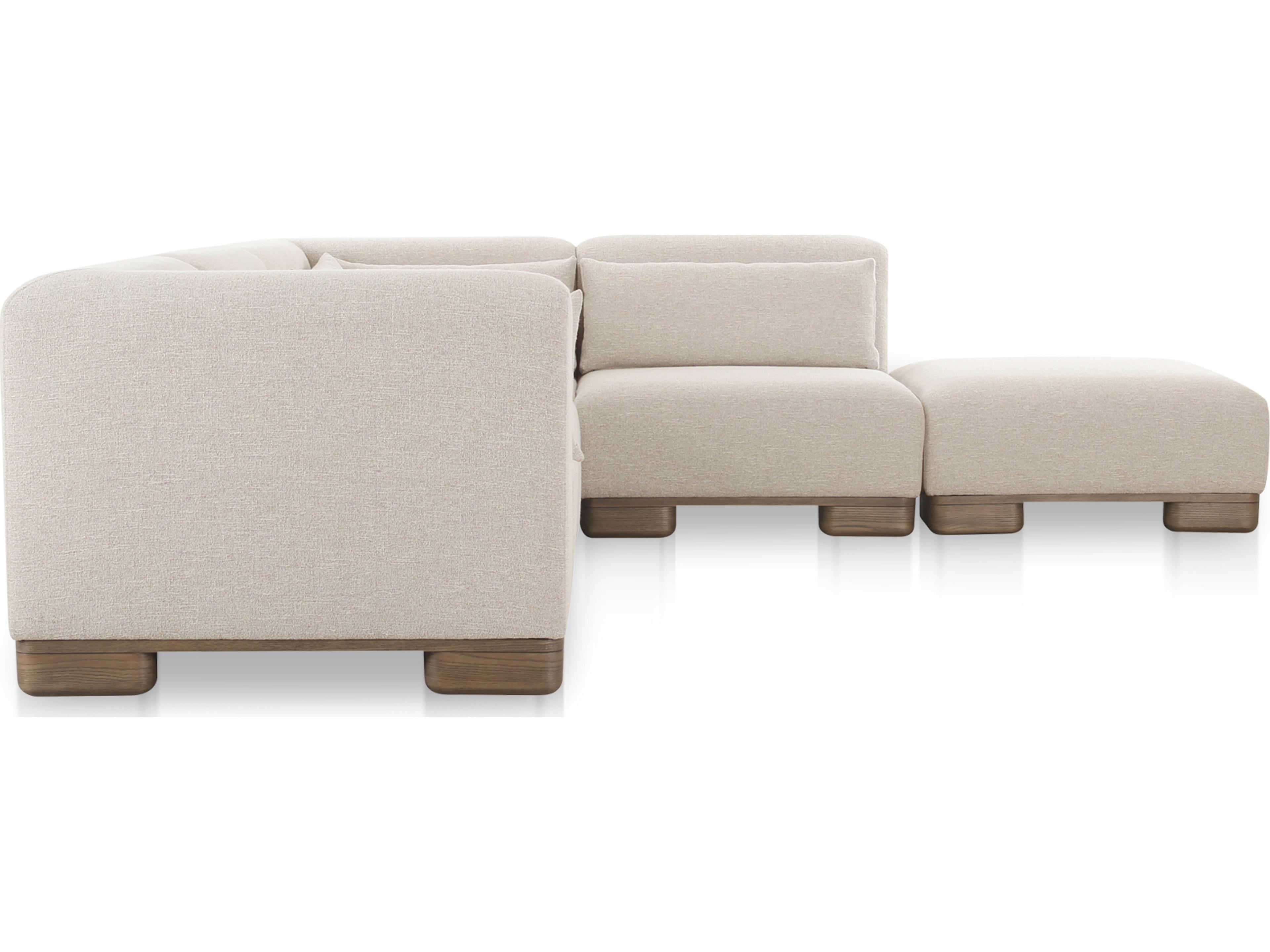 Moe's Home June Beige Upholstered Sectional Sofa