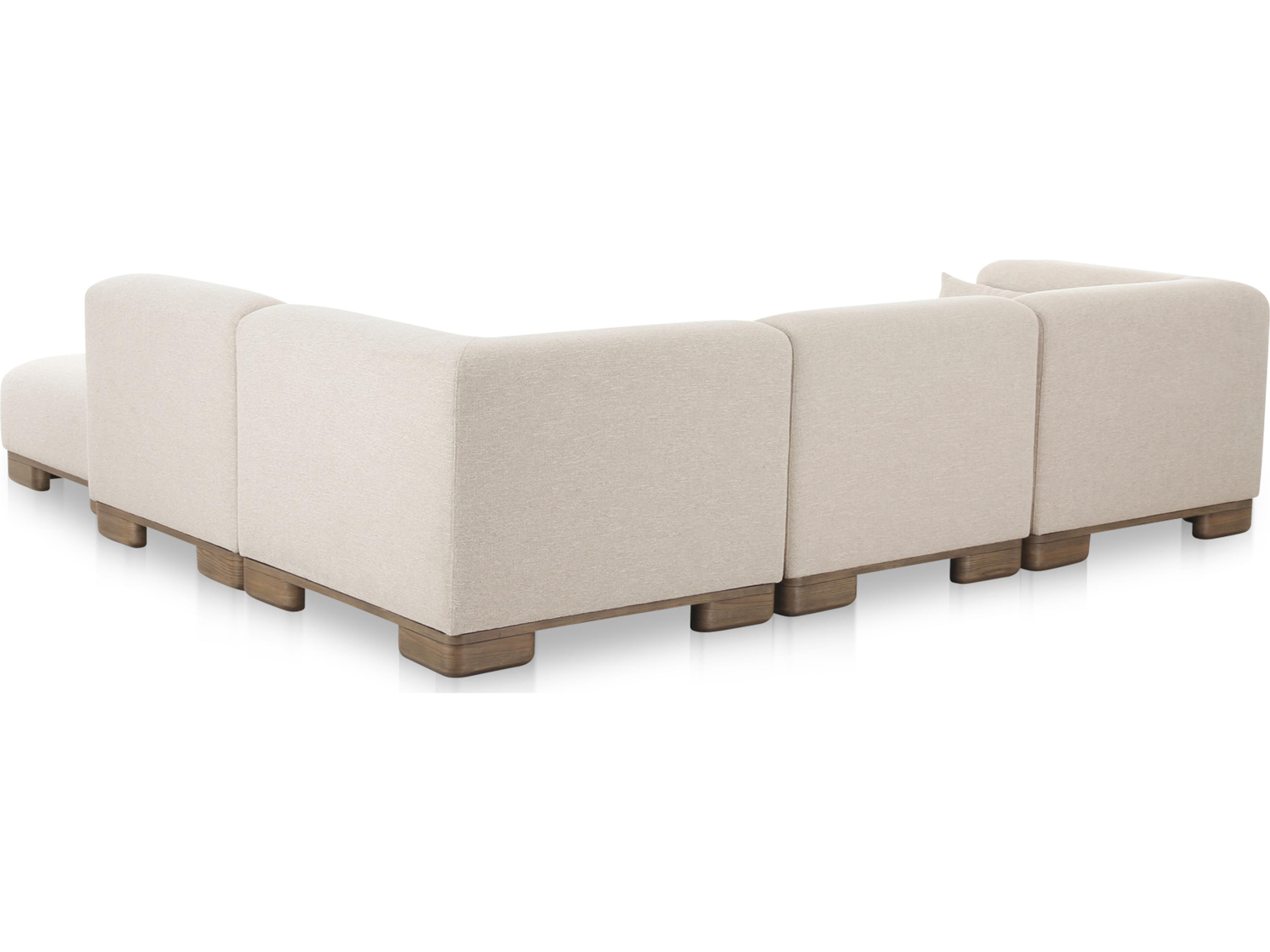 Moe's Home June Beige Upholstered Sectional Sofa