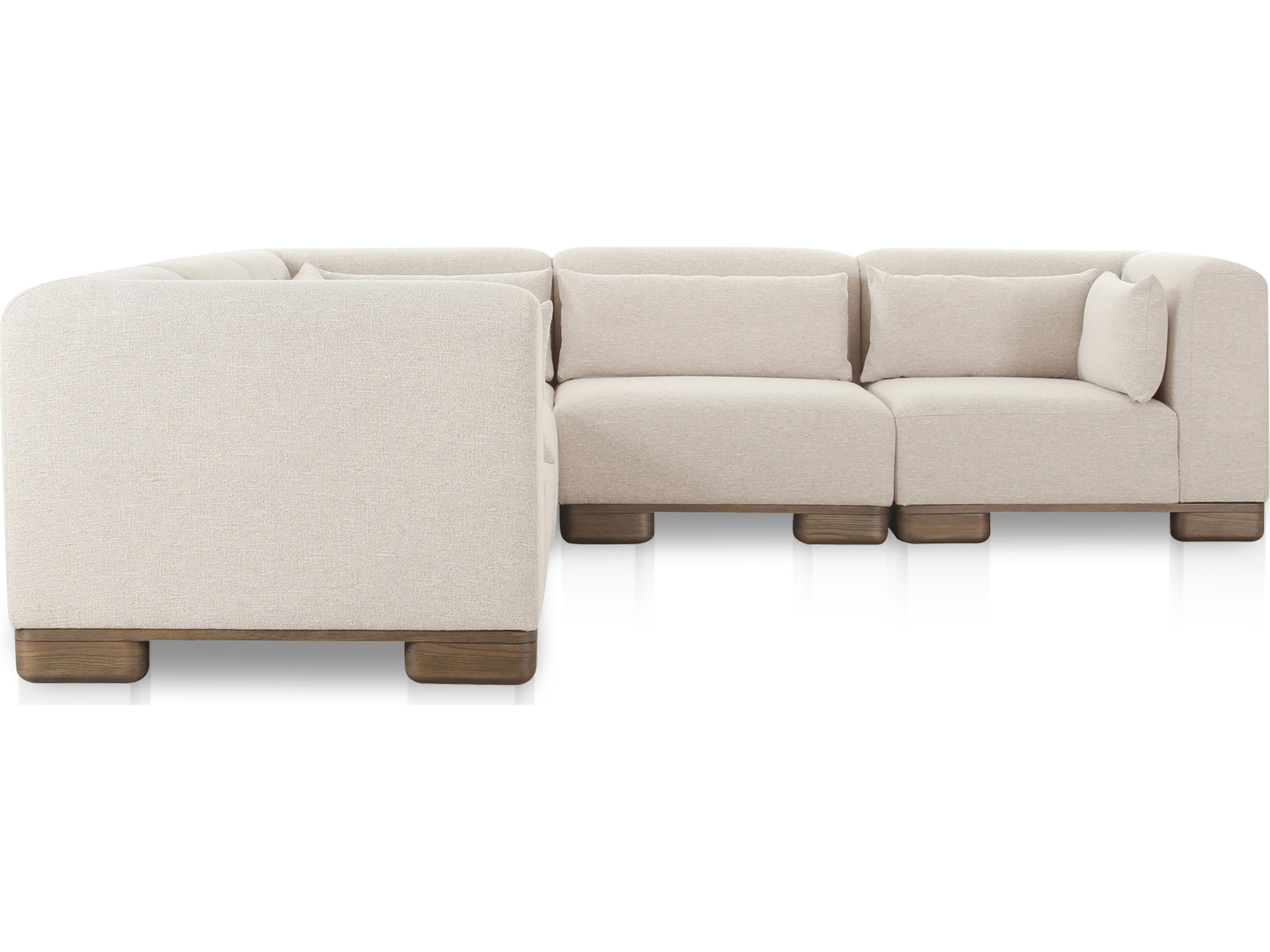 Moe's Home June Beige Upholstered Sectional Sofa