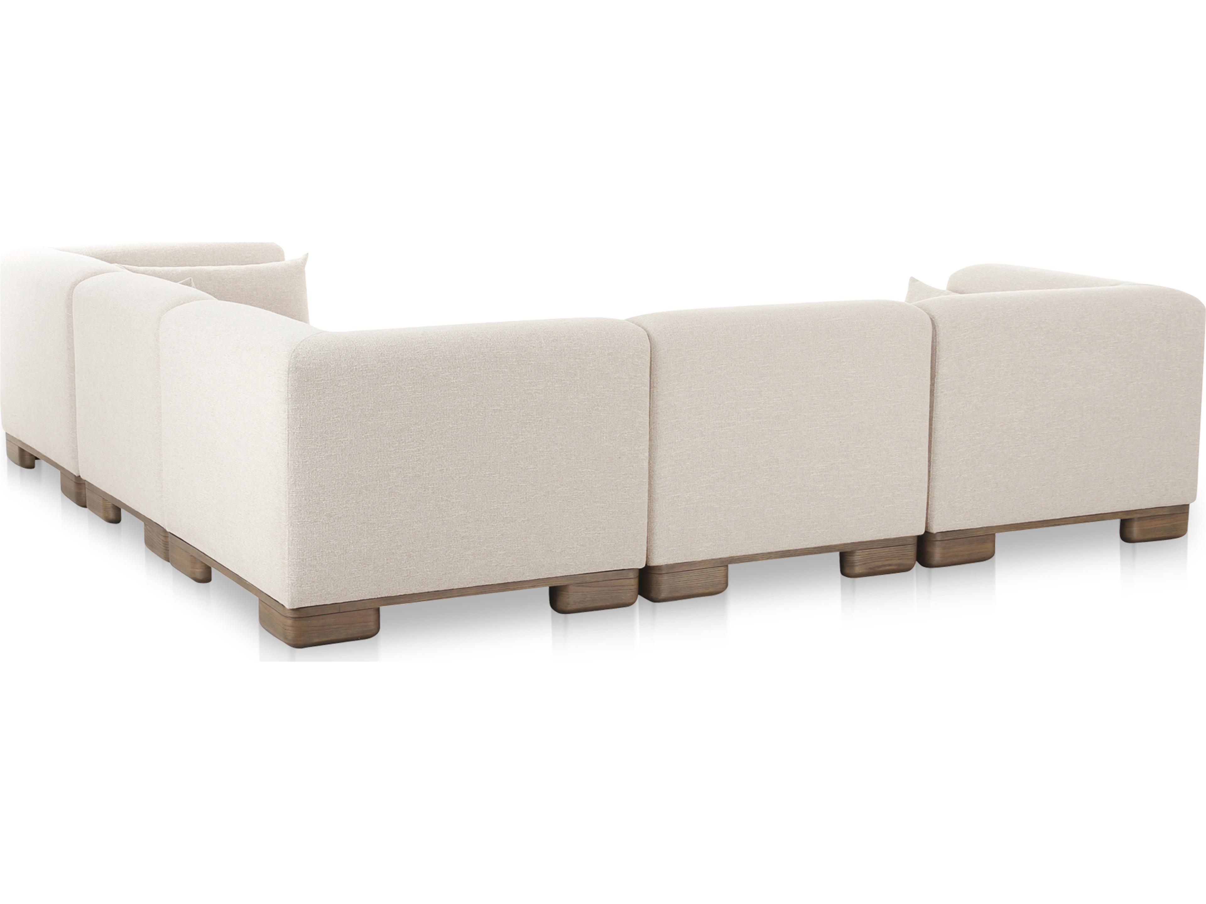 Moe's Home June Beige Upholstered Sectional Sofa