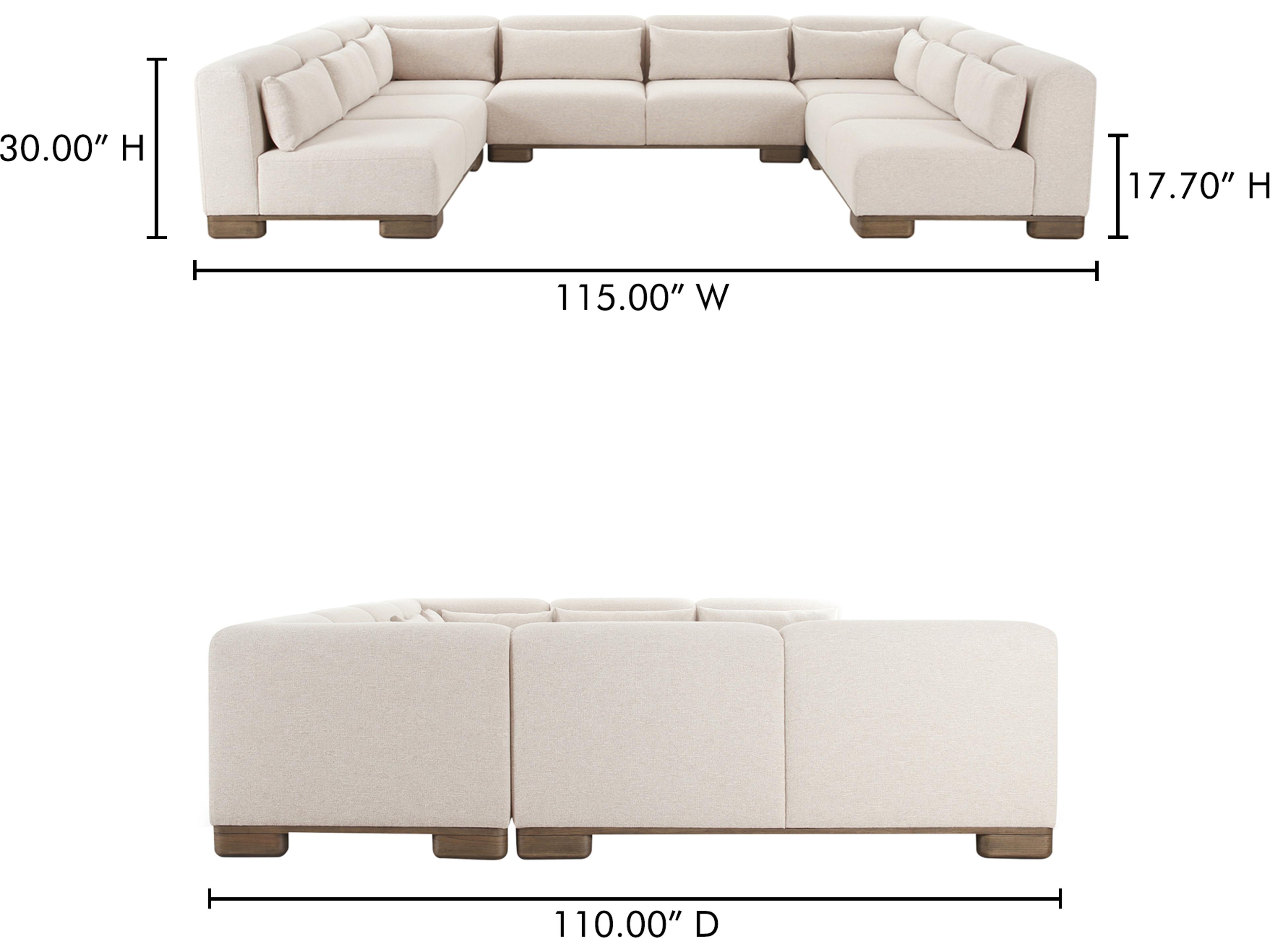 Moe's Home June Beige Upholstered Sectional Sofa