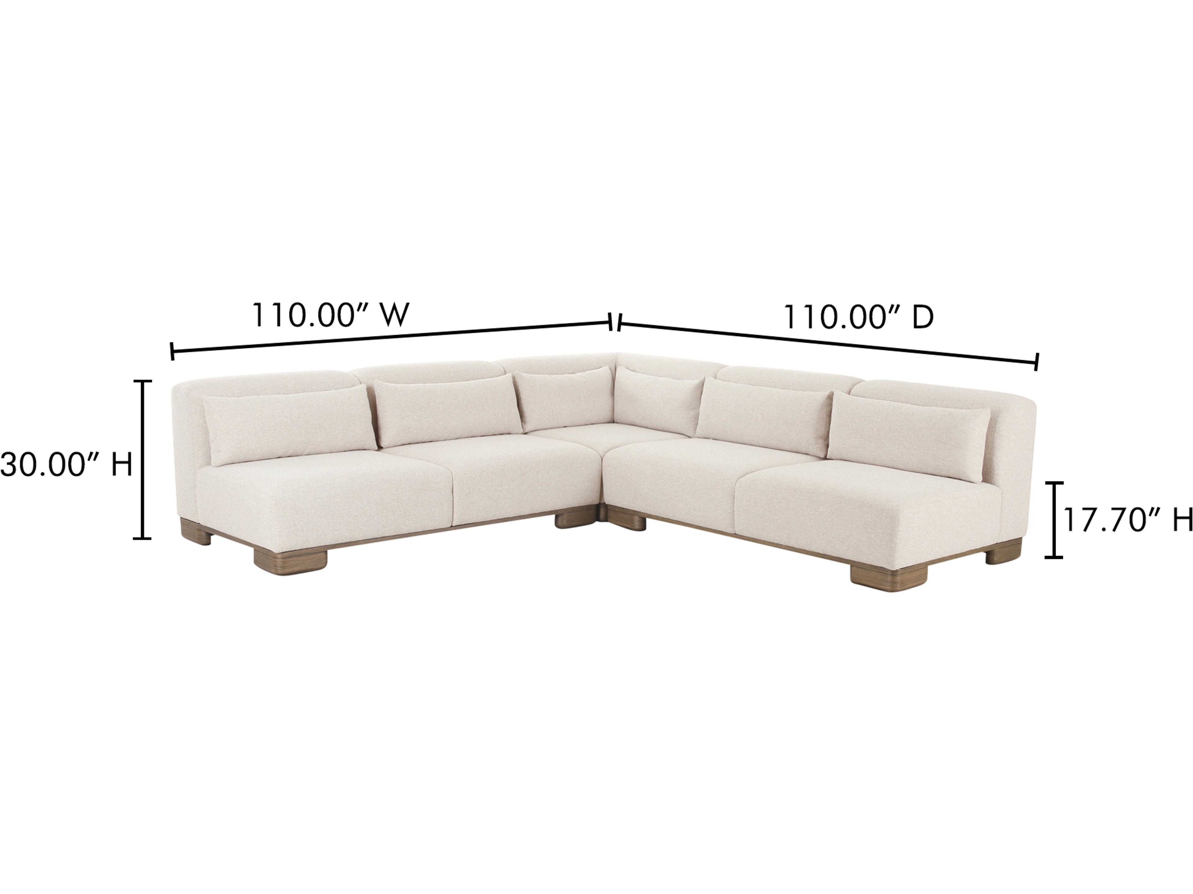 Moe's Home June Beige Upholstered Sectional Sofa