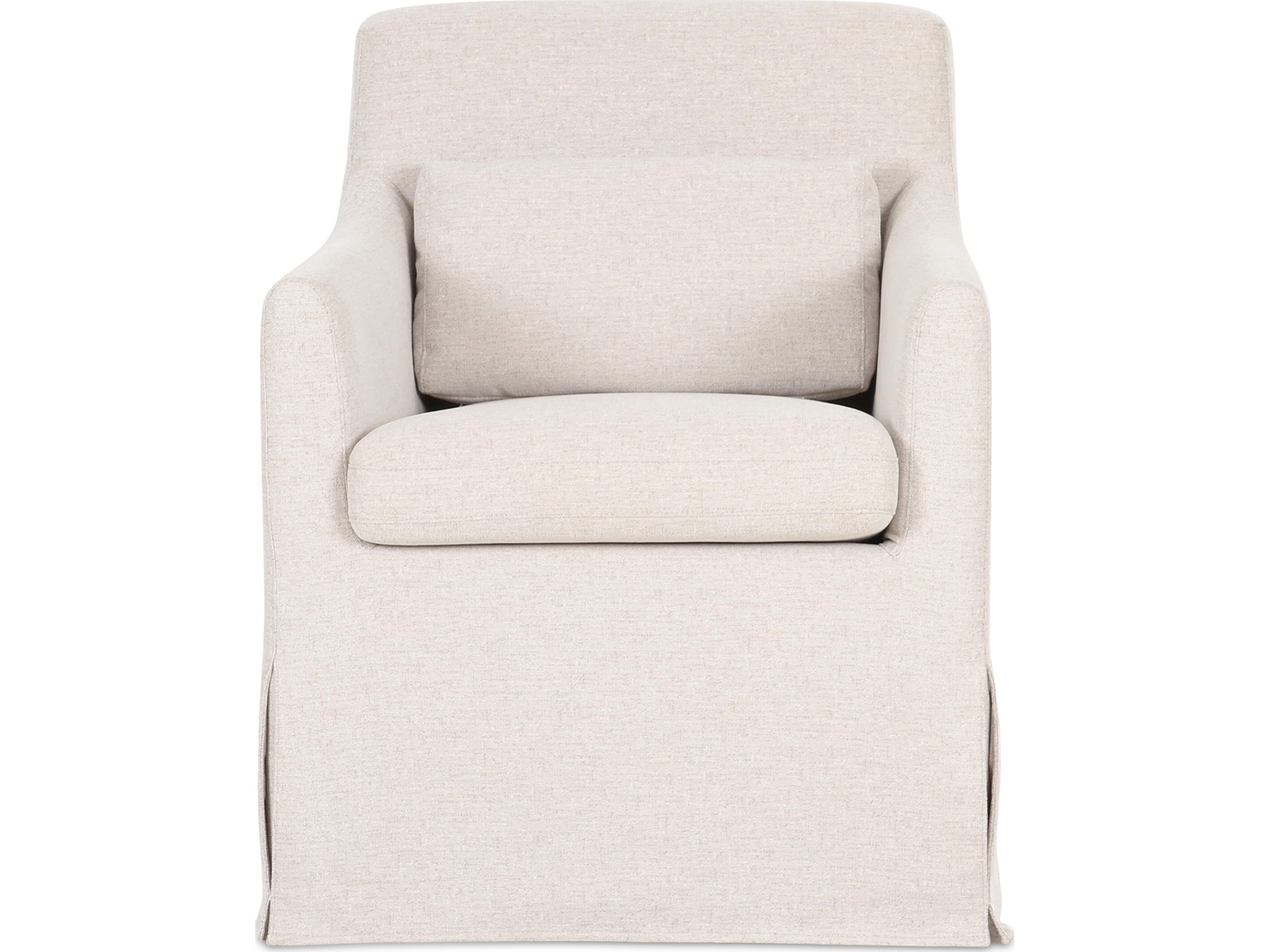 Lydia Plywood White Upholstered Arm Dining Chair