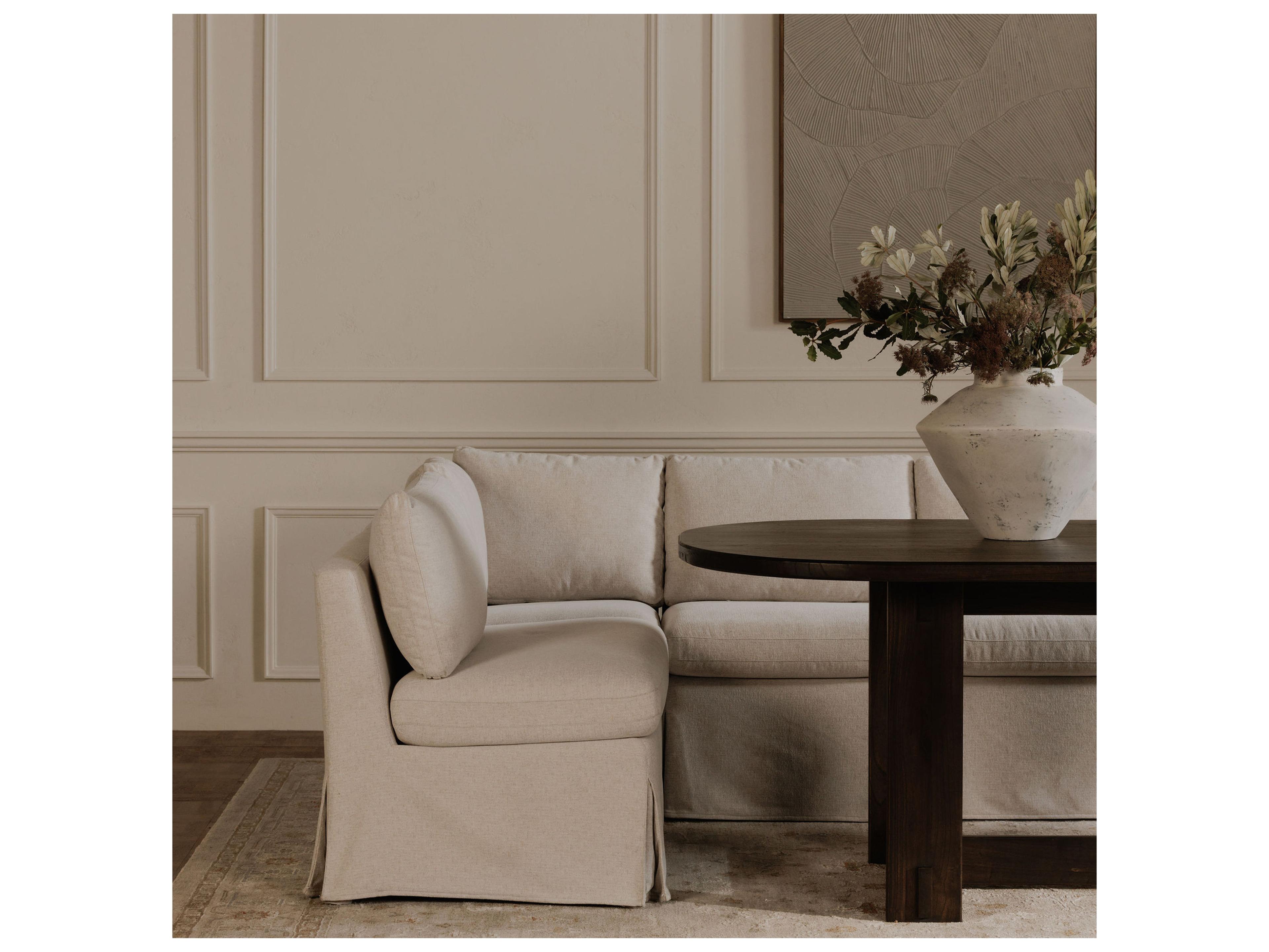 Moe's Home Fable Beige Upholstered Armless Dining Chair