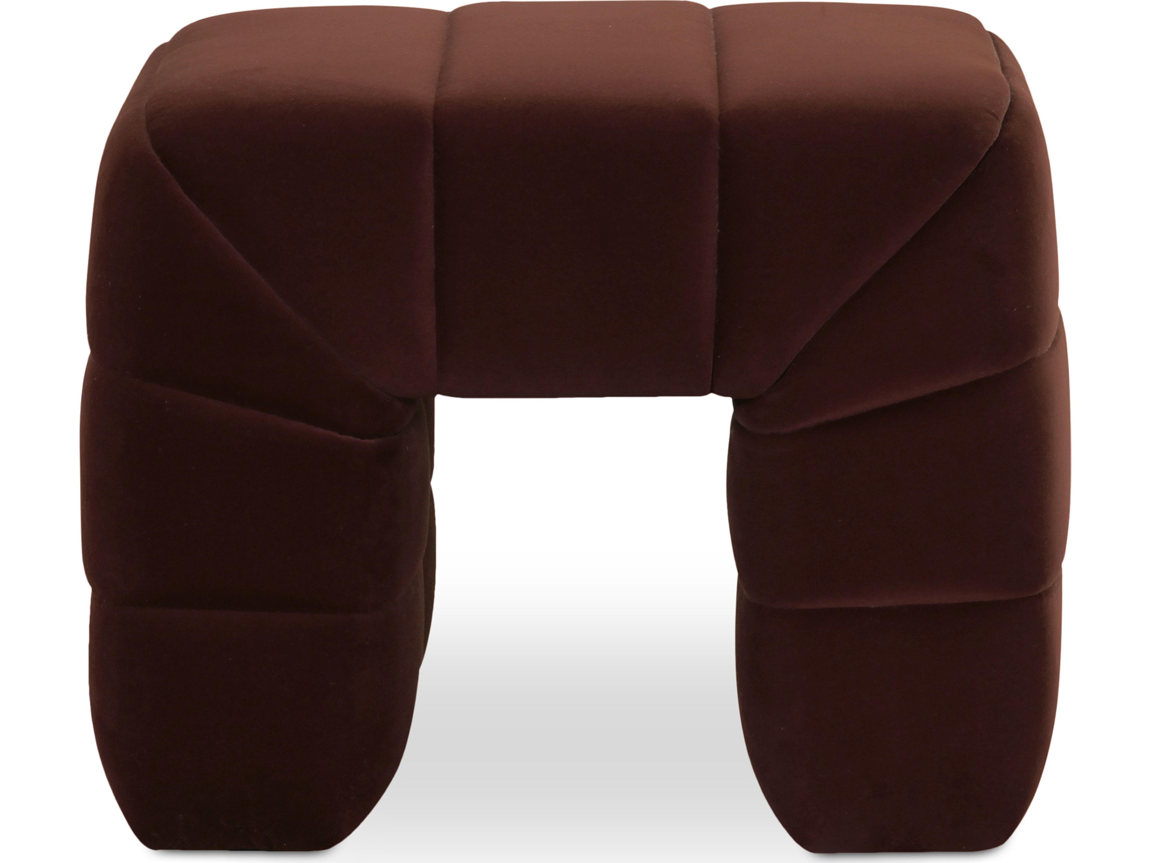 Verity Brown Upholstered Accent Stool