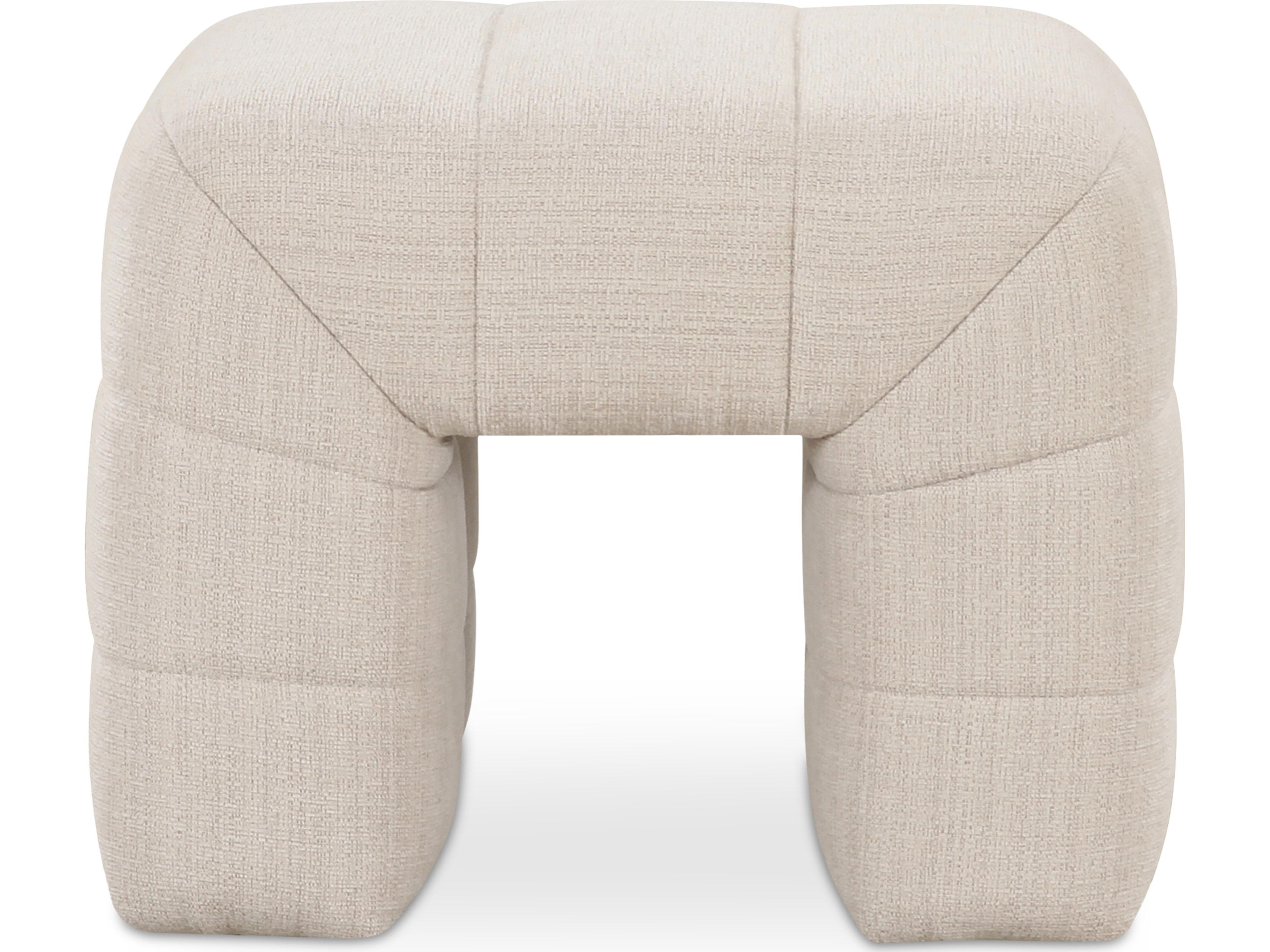 Verity White Upholstered Accent Stool