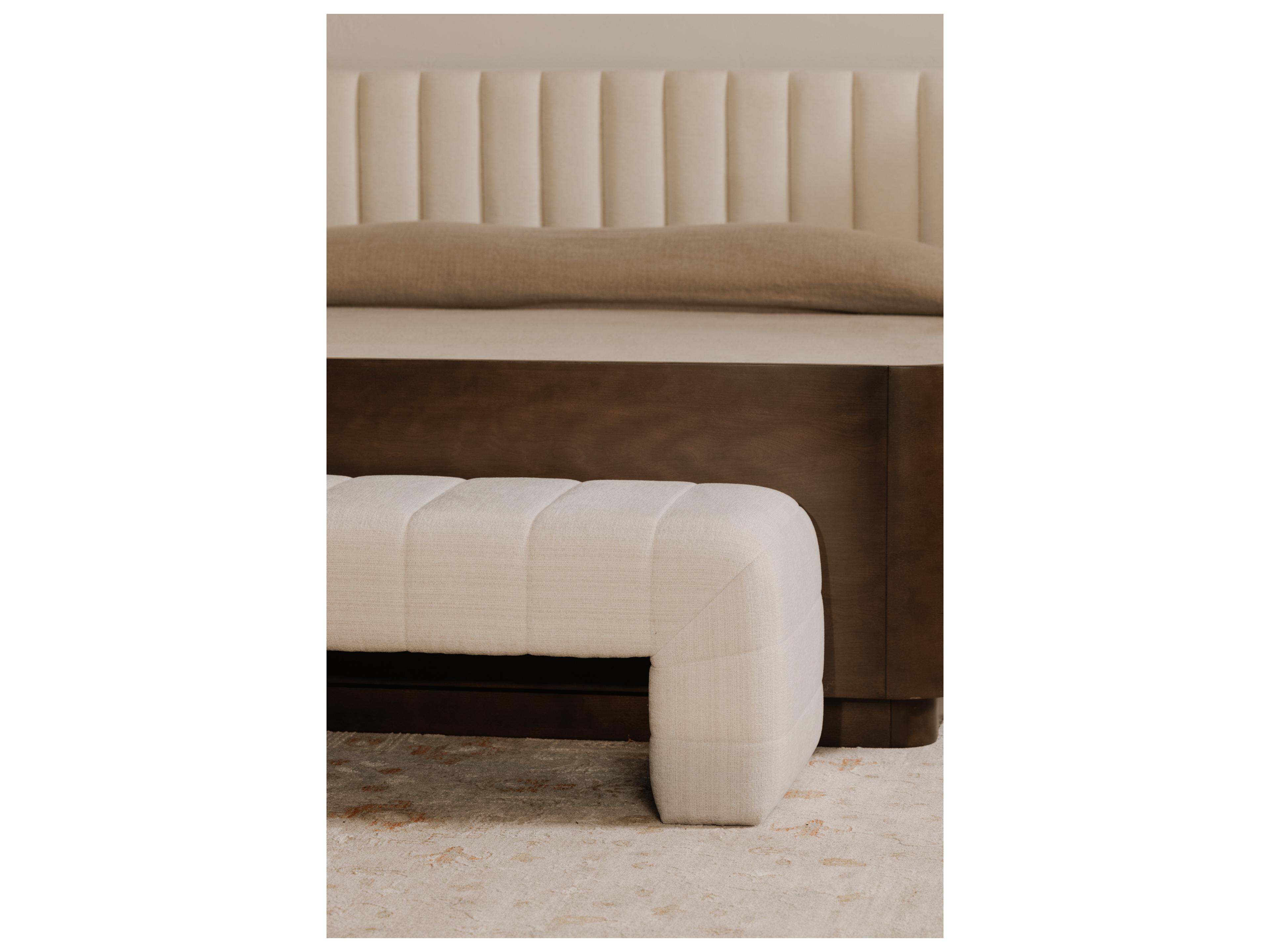 Moe's Home Verity Beige Upholstered Accent Bench