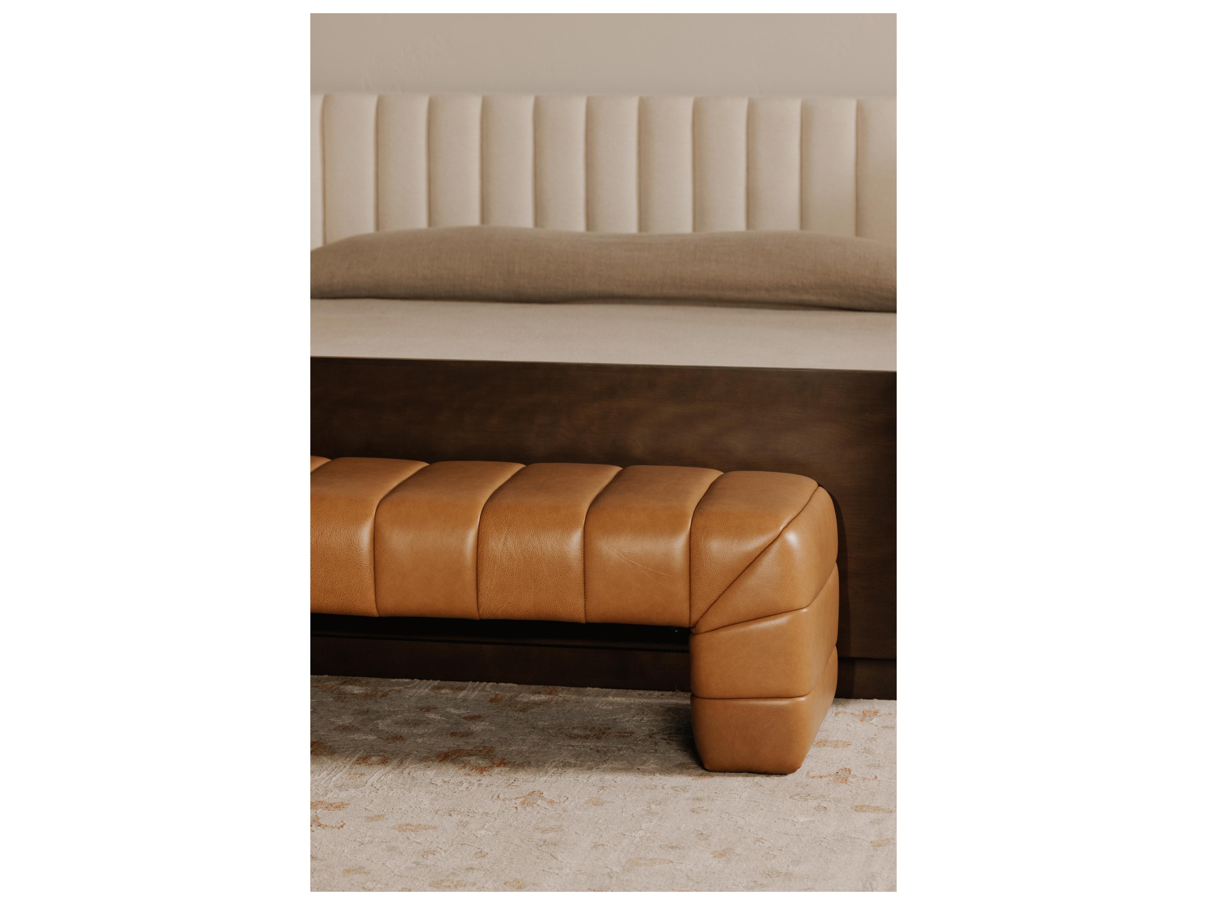 Moe's Home Verity Brown Leather Accent Bench