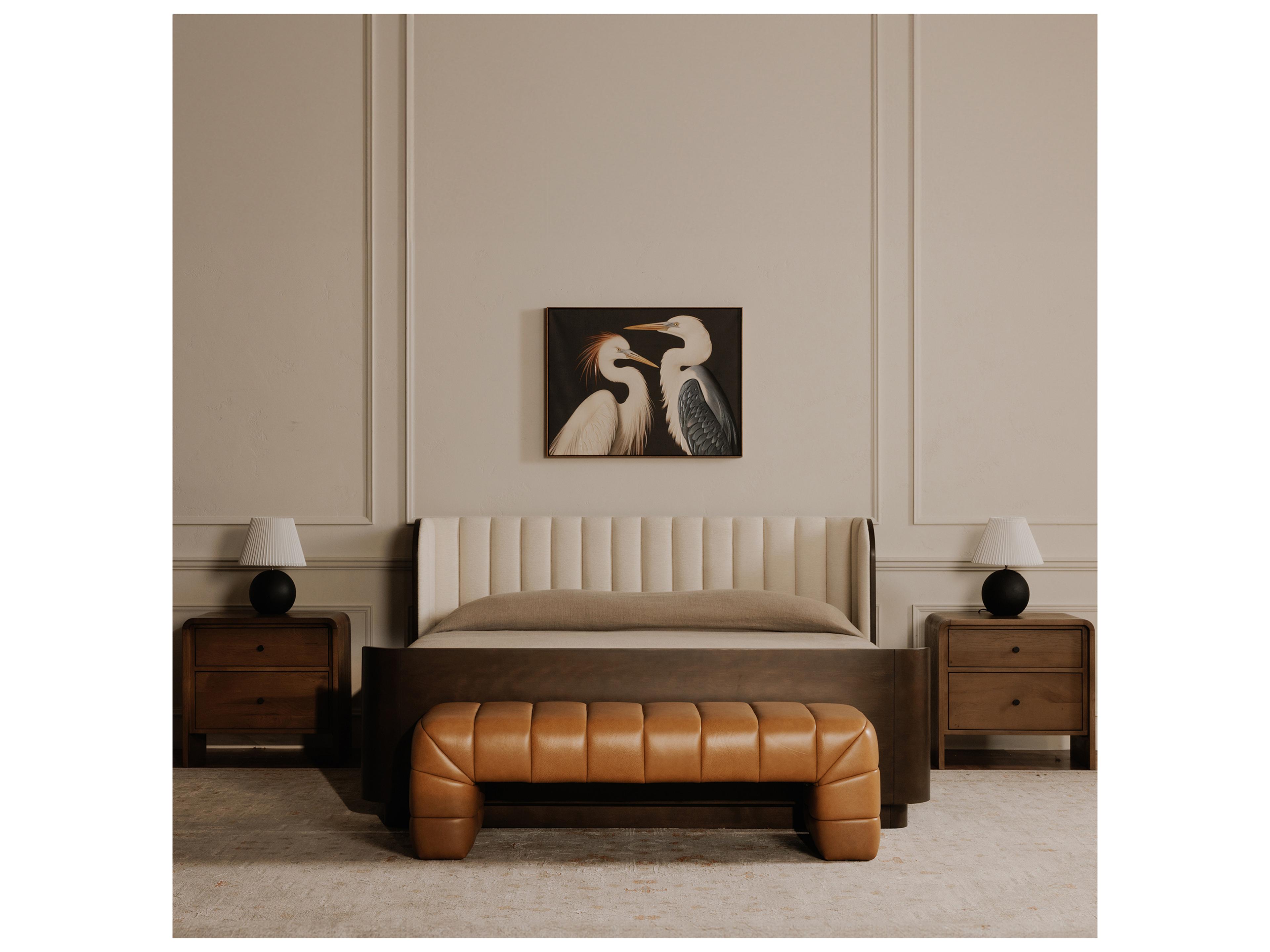 Moe's Home Verity Brown Leather Accent Bench