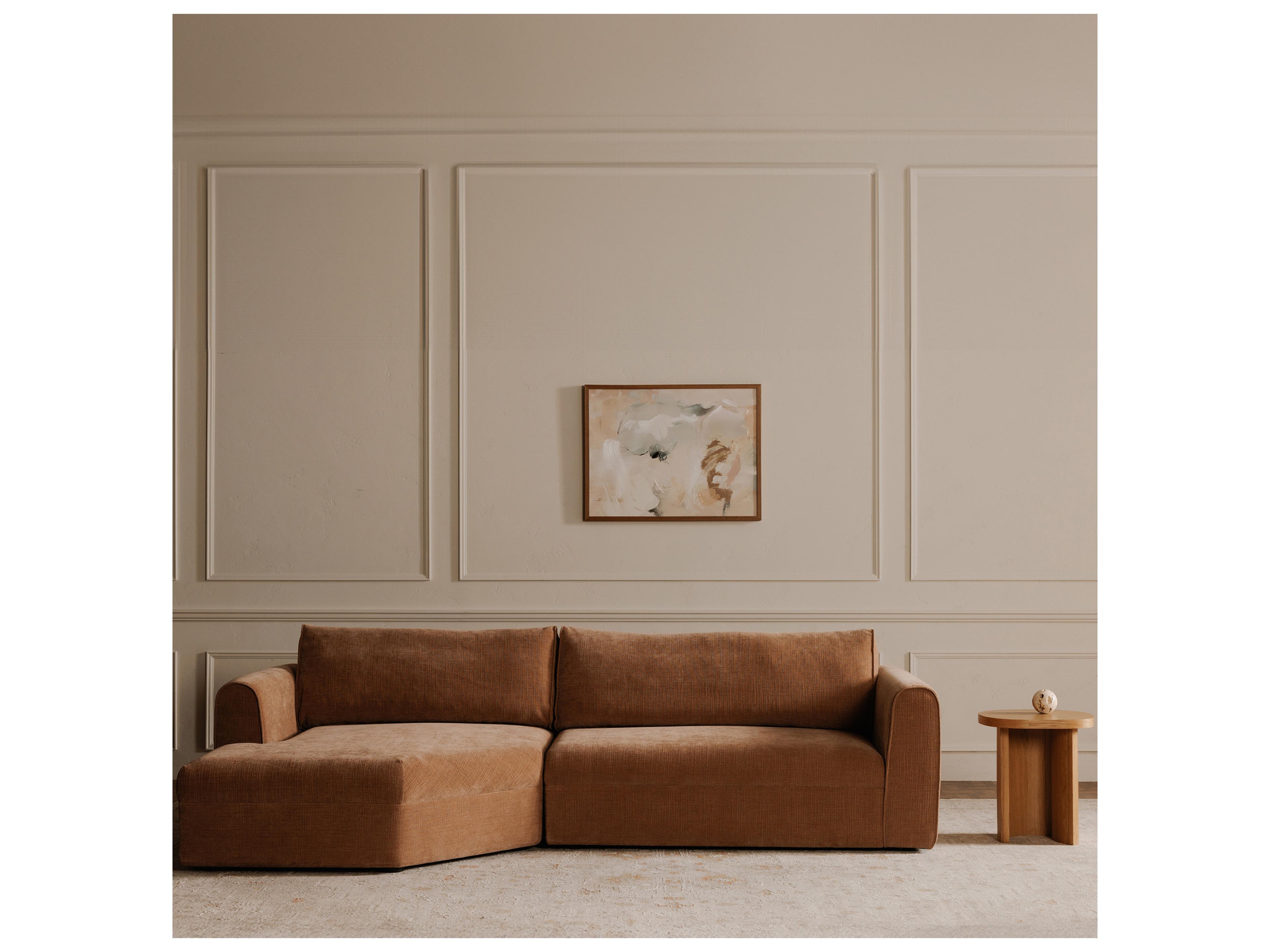 Moe's Home Madrid Pink Upholstered Right Sectional Sofa