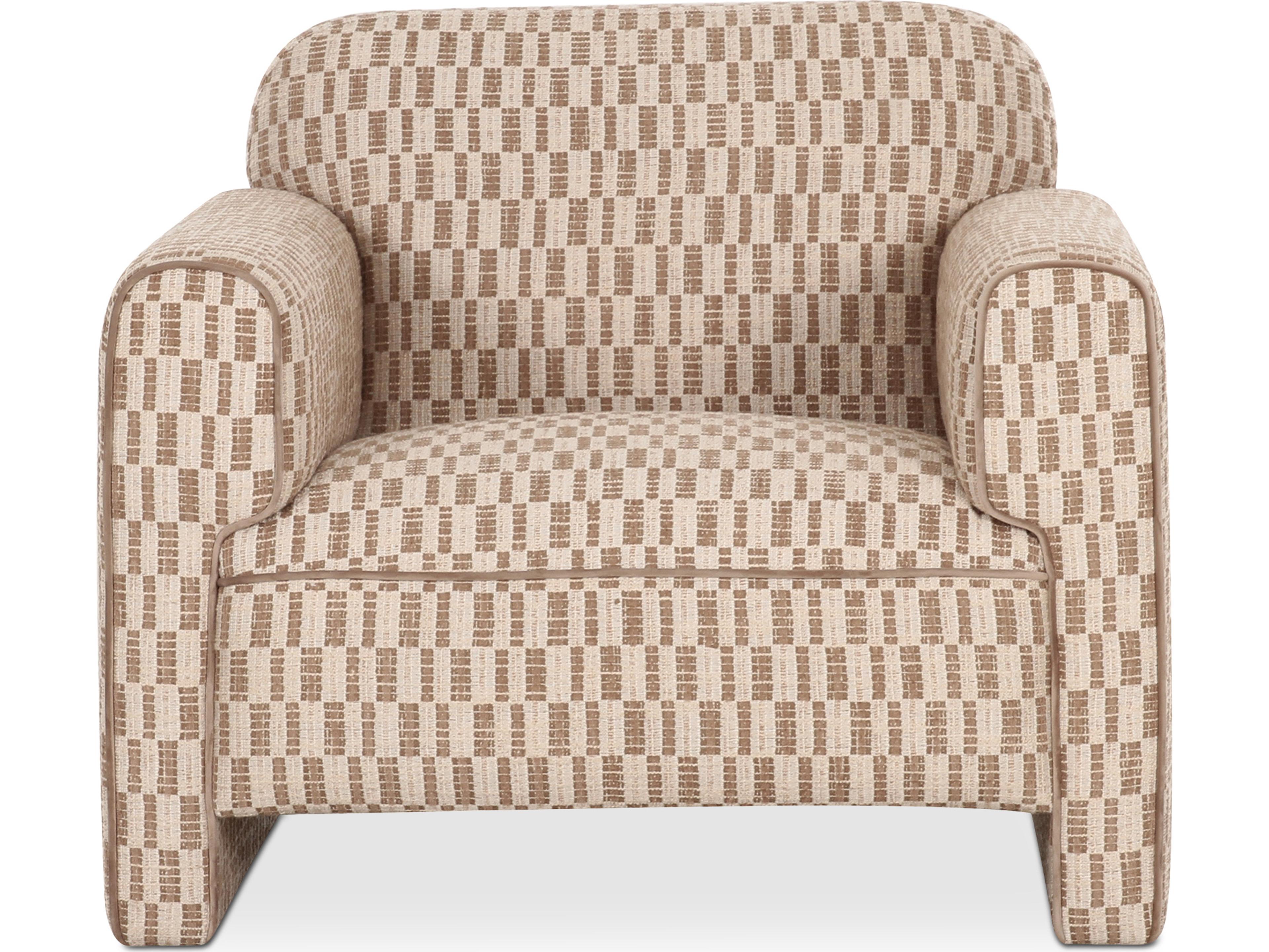 Leo Accent Chair Collection in Taupe Geometric Pattern