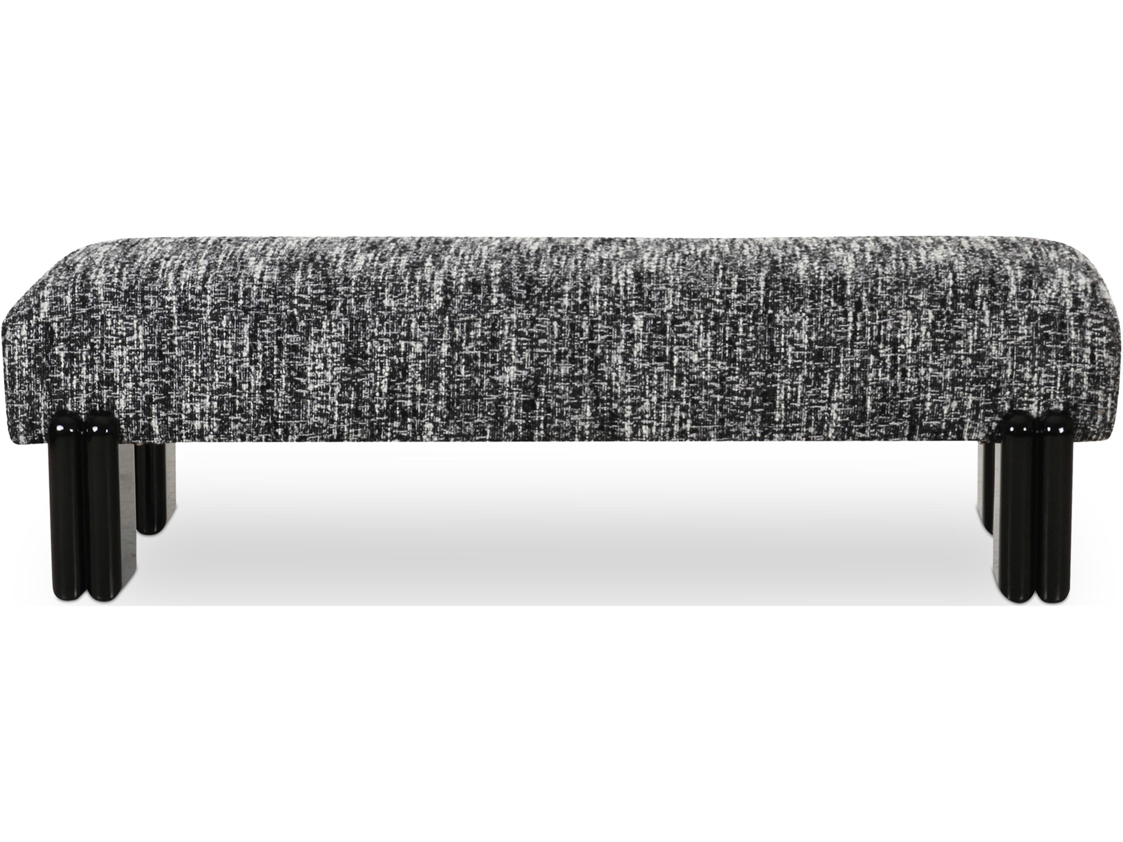 Priya Black Upholstered Accent Bench