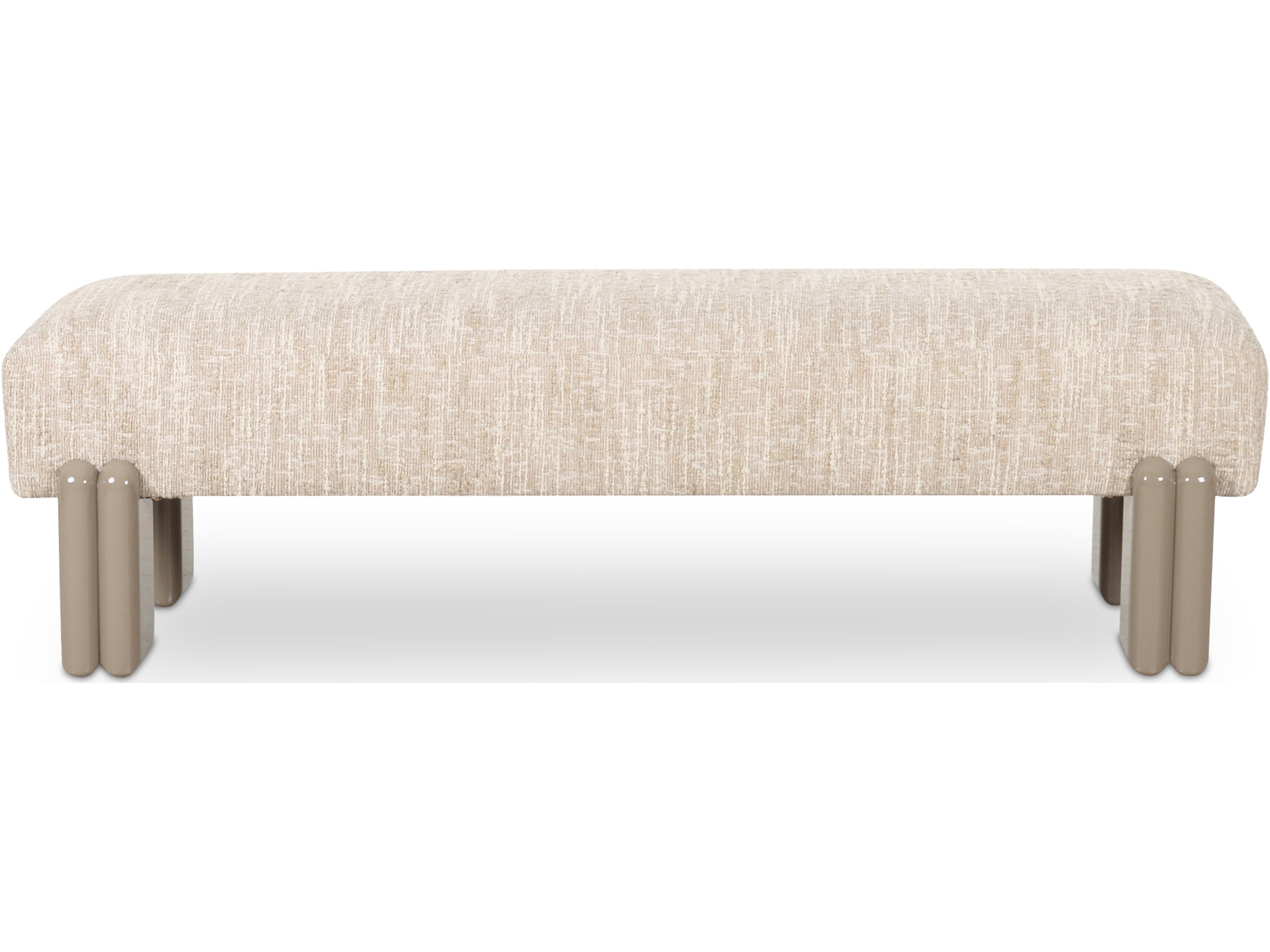 Priya Beige Upholstered Accent Bench