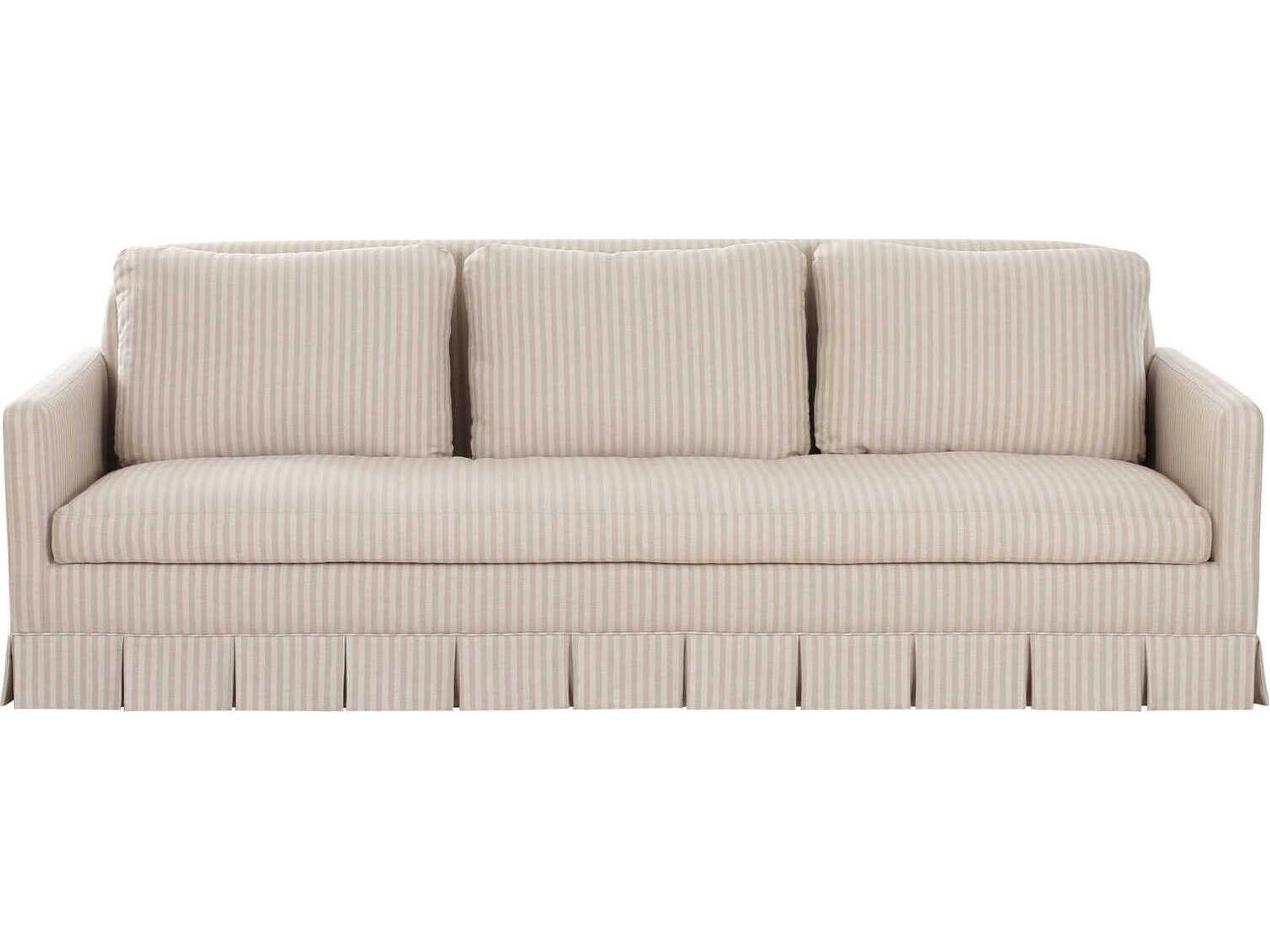Moe's Home Pellicano Beige Stripe Upholstered Sofa