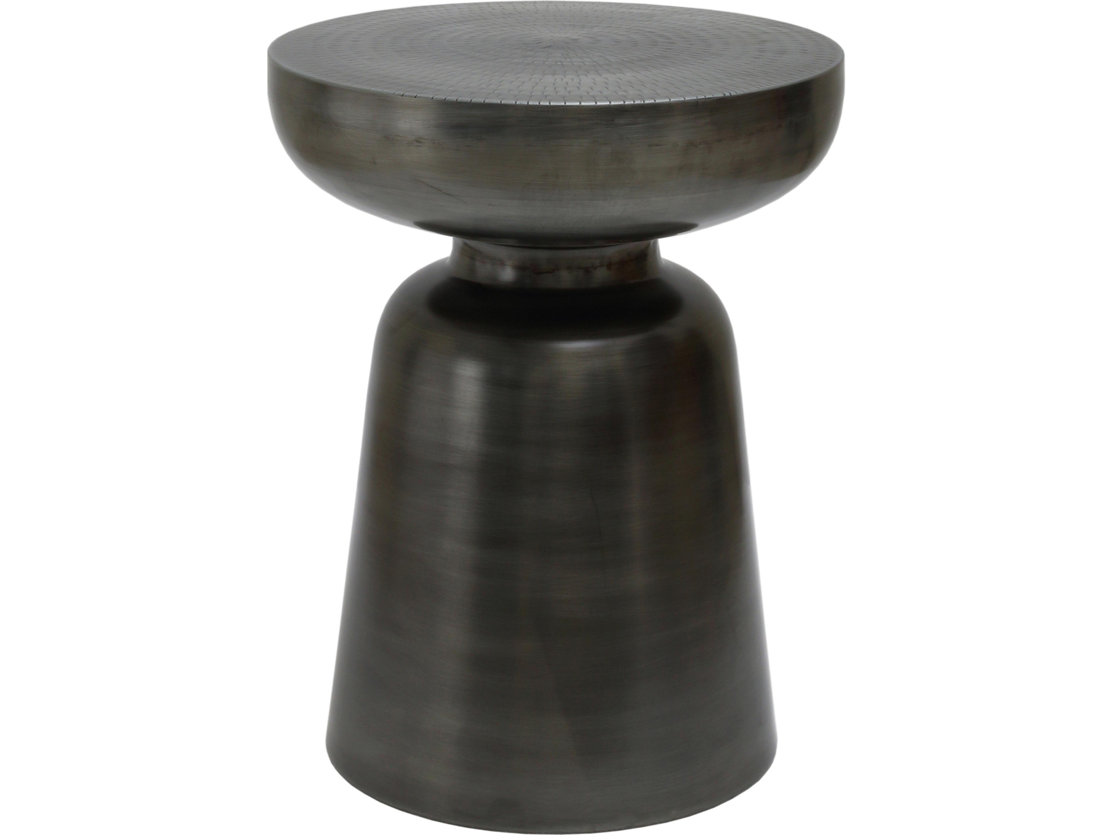 Arthur Accent Table Round Antique Zinc