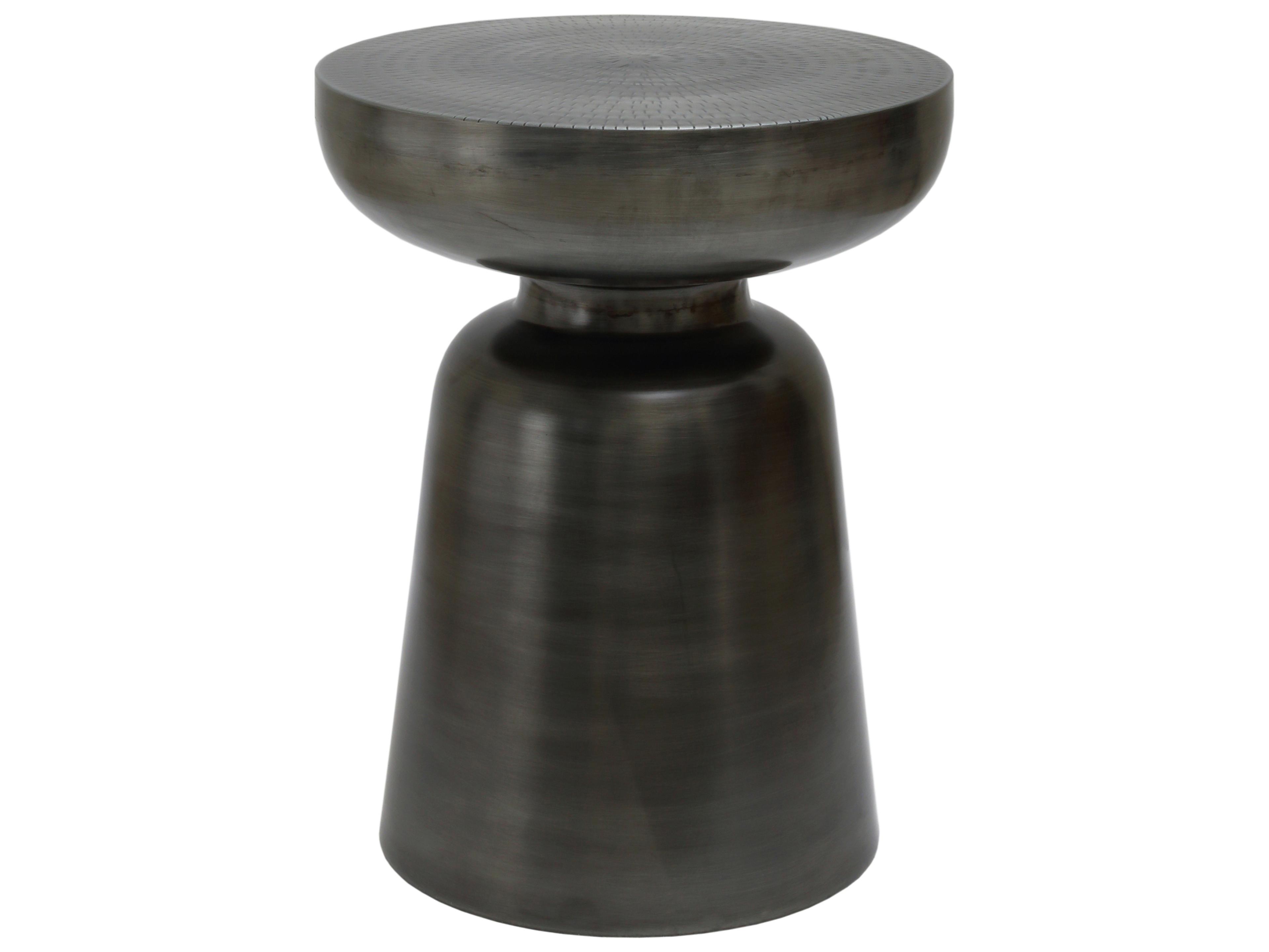 Moe's Home Arthur Round Metal Antique Nickel End Table