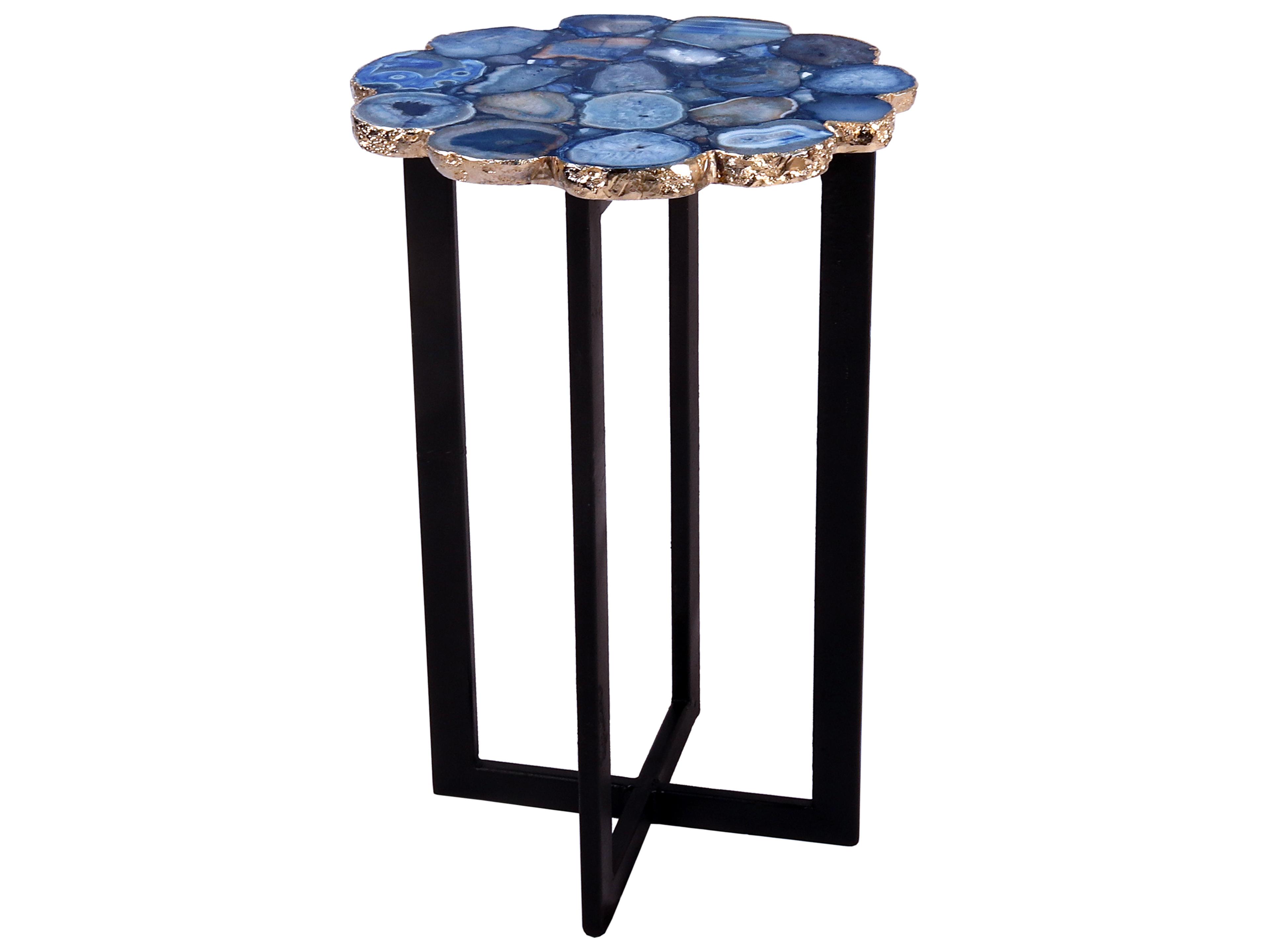 Moe's Home Agate Stone Blue Black End Table