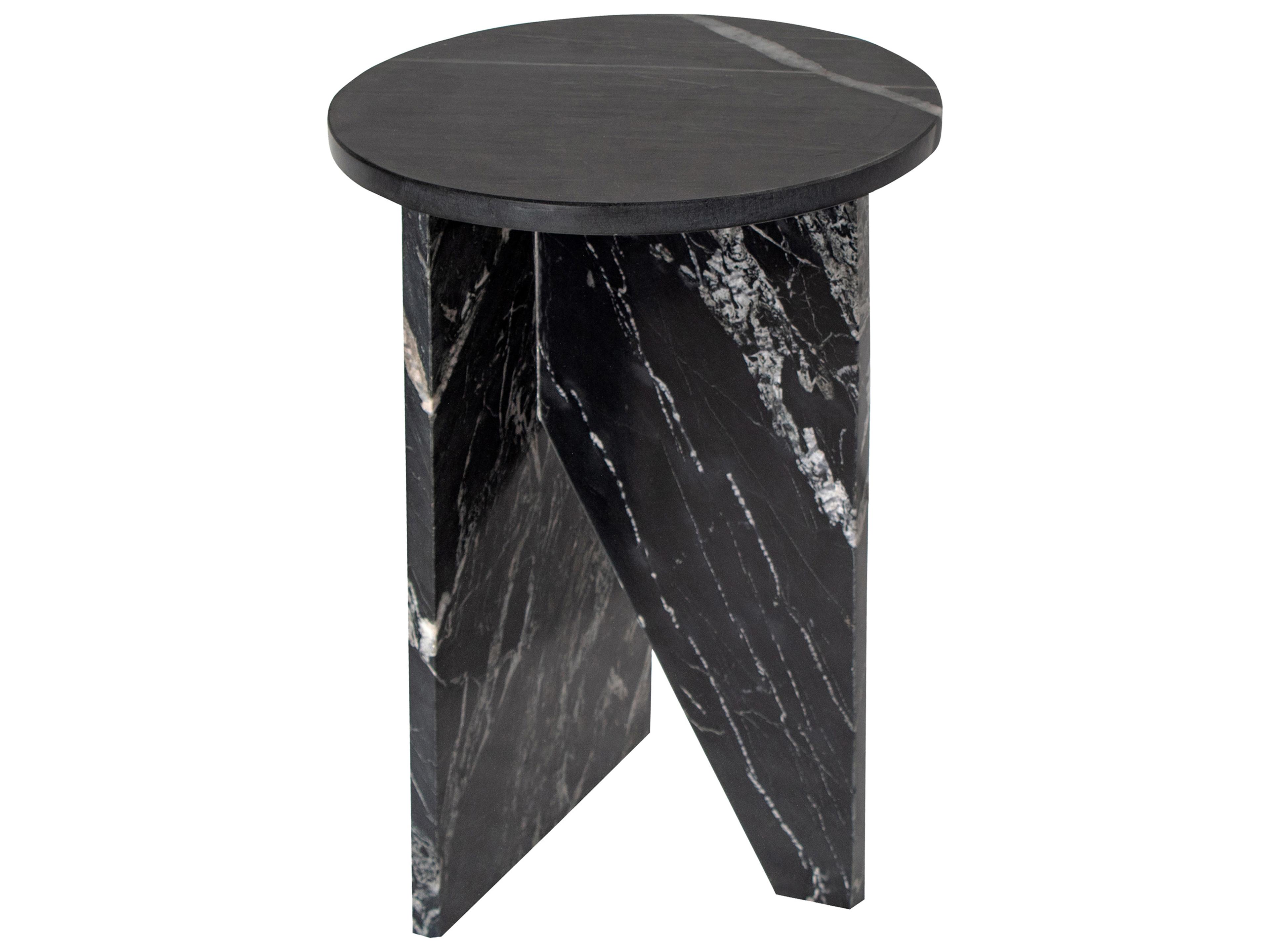 Moe's Home Grace Round Marble Black End Table