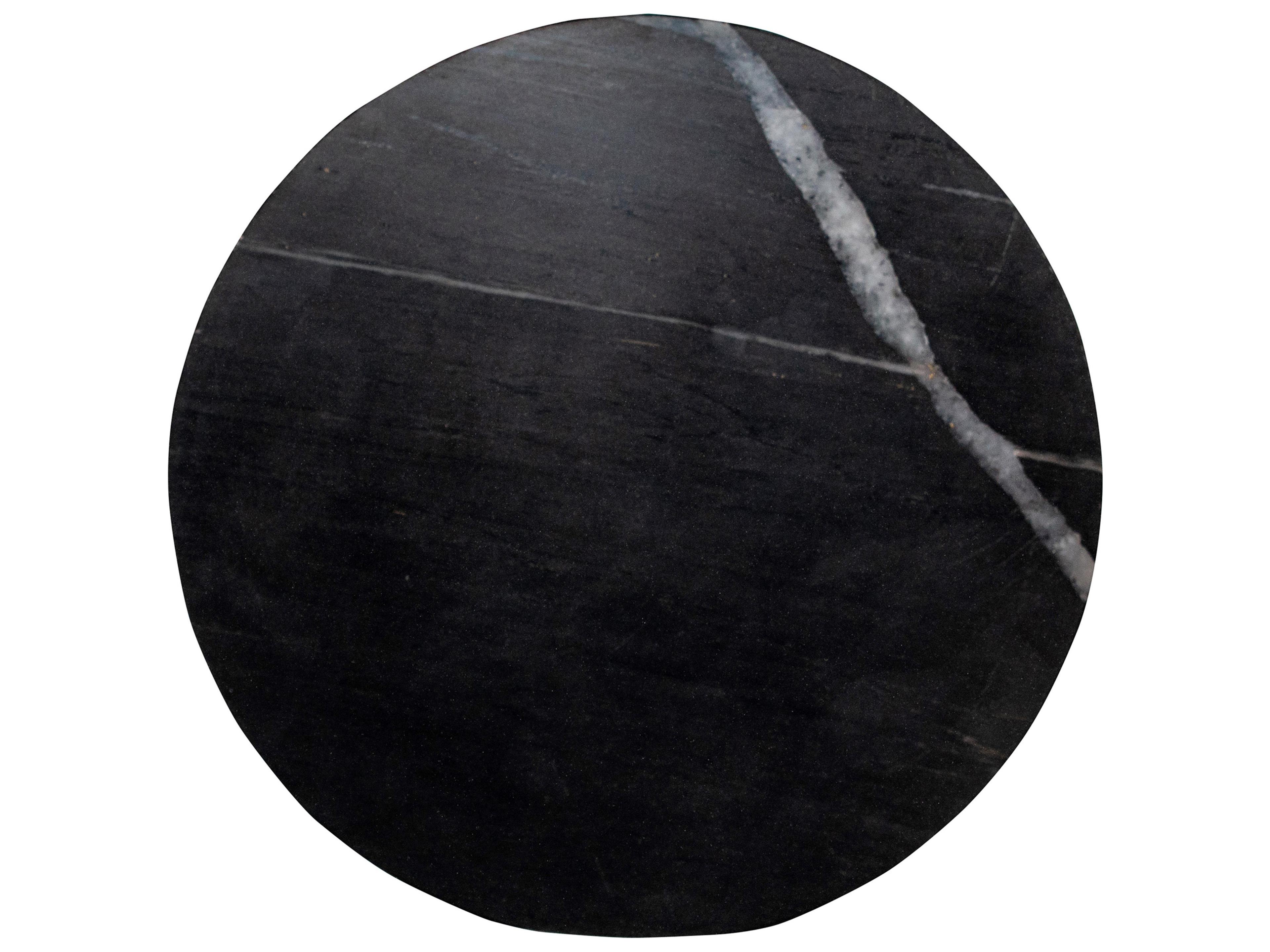 Moe's Home Grace Round Marble Black End Table