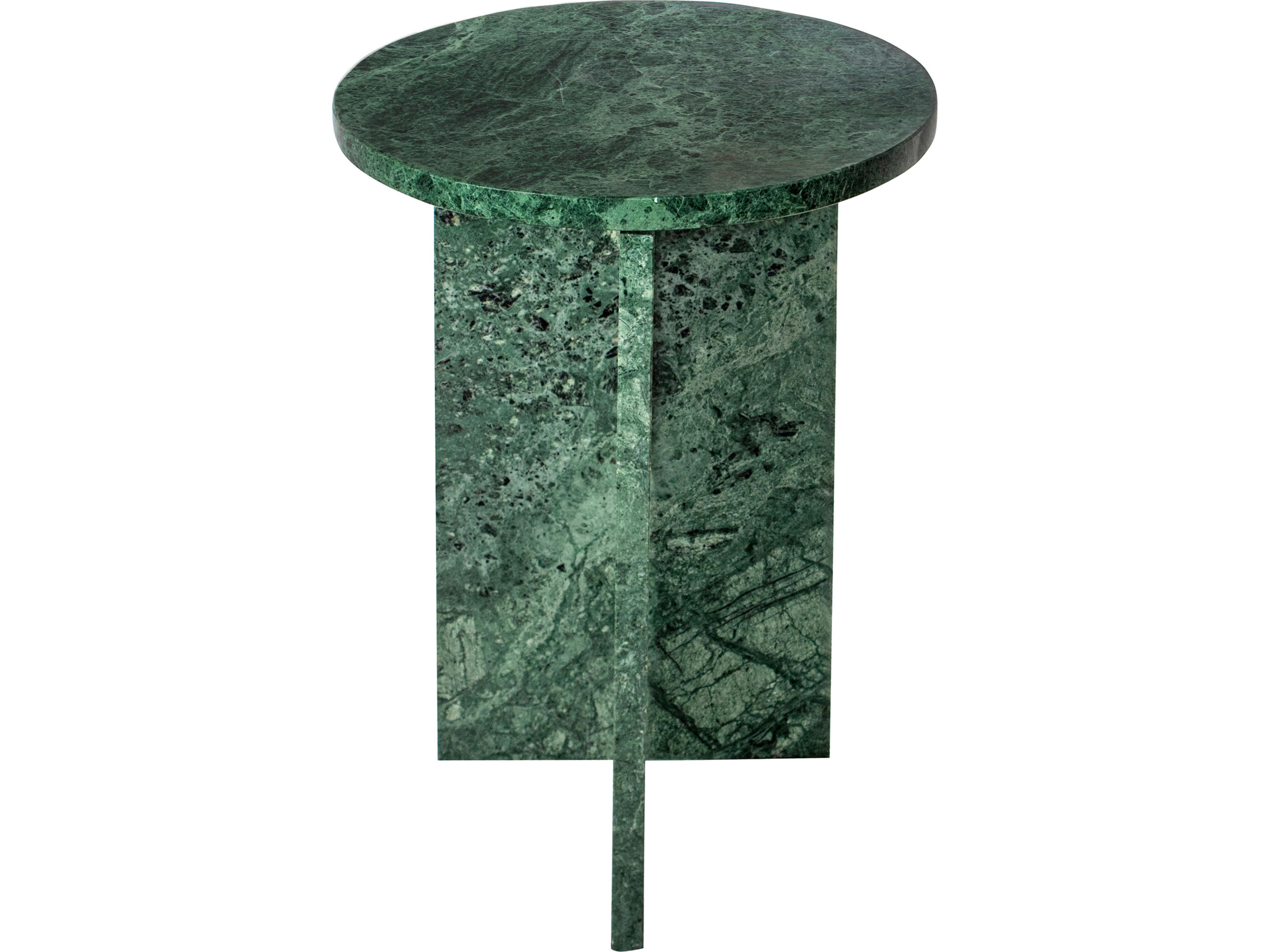 Grace Accent Table in Solid Green Marble