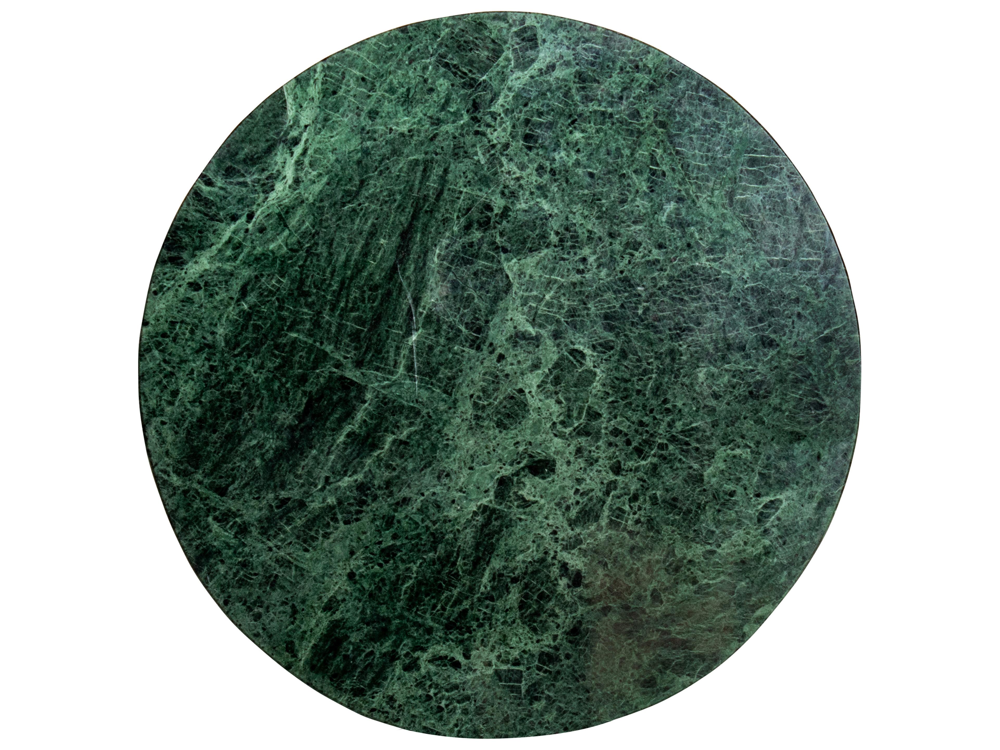 Moe's Home Grace Round Marble Green End Table