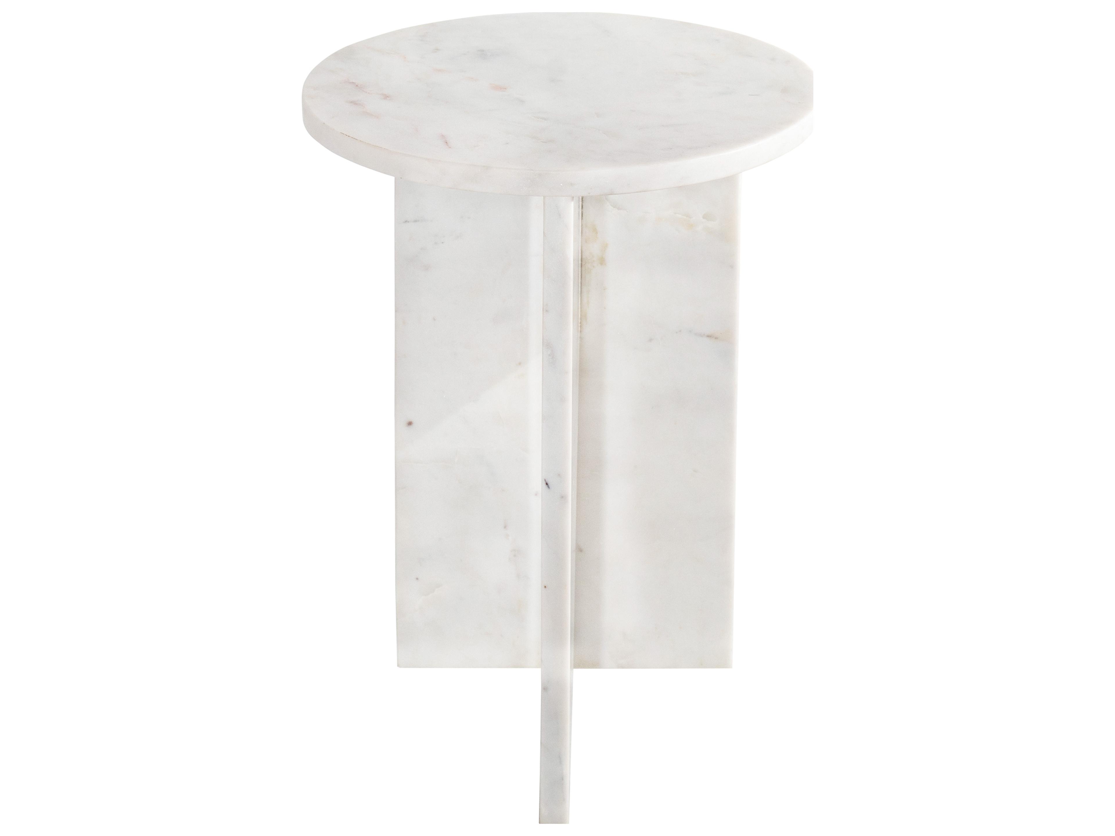 Moe's Home Grace Round Marble White End Table