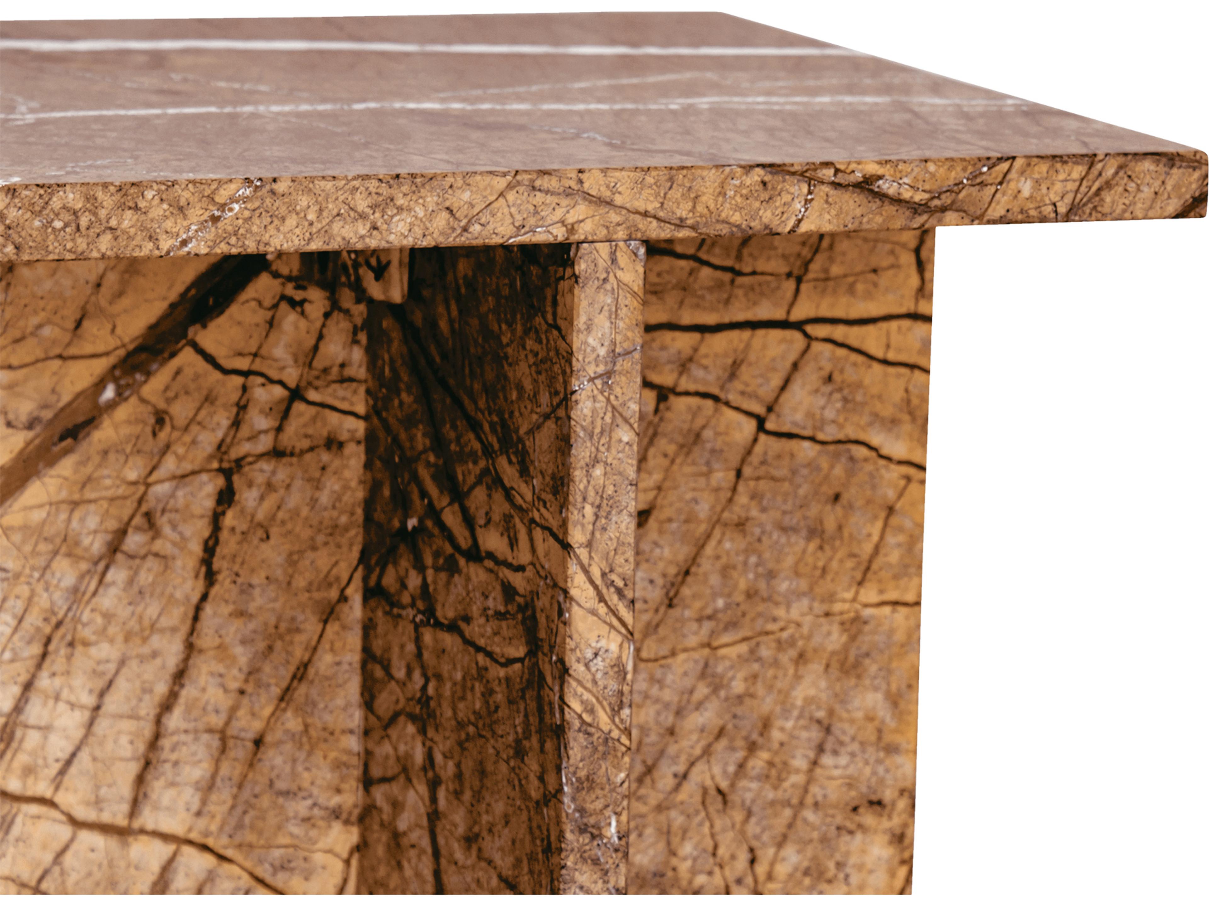 Moe's Home Blair Accent Table Golden Forest Marble