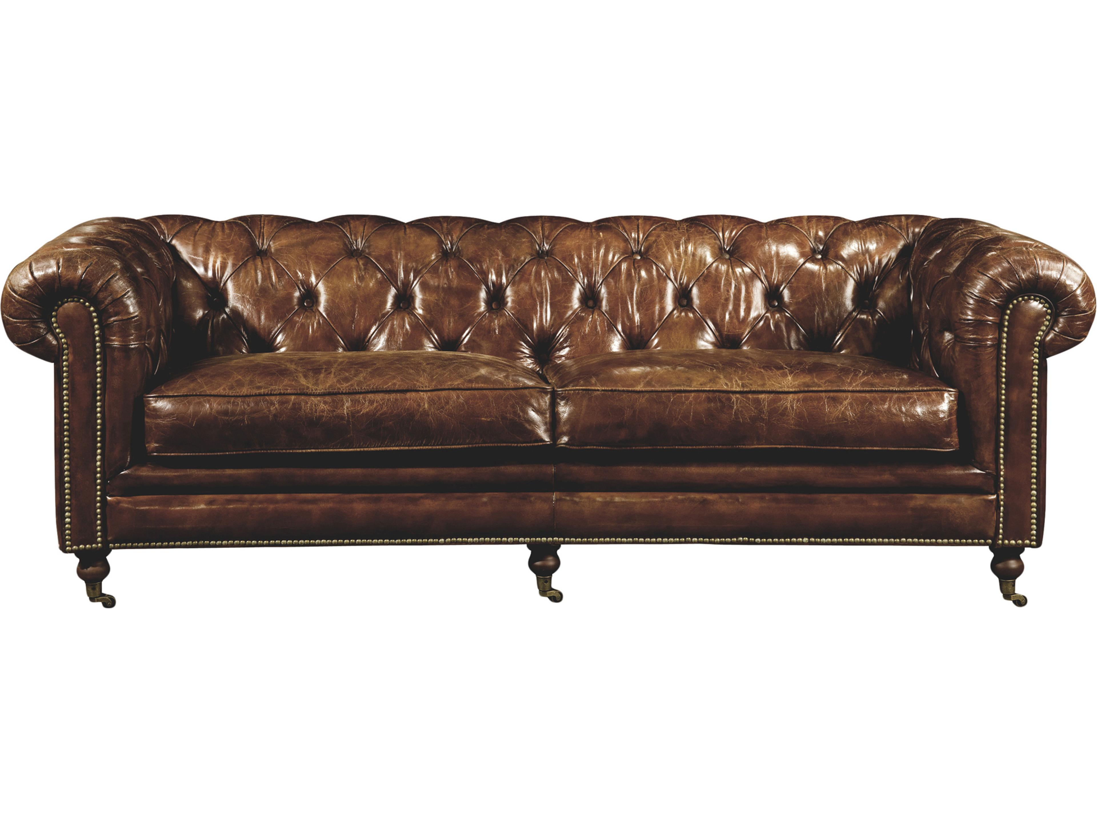 Moe's Home Accent Brown Leather Sofa