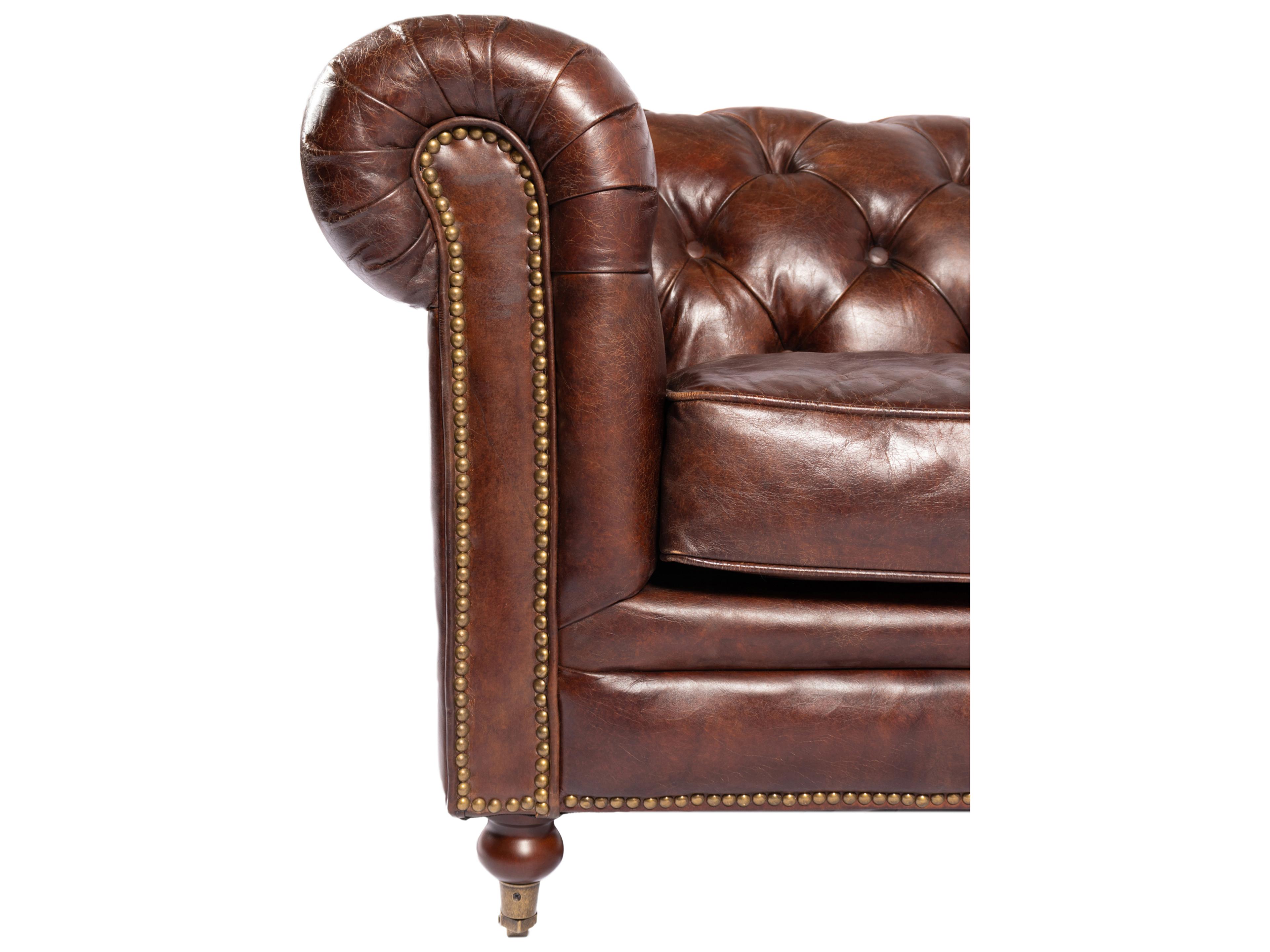 Moe's Home Accent Brown Leather Sofa