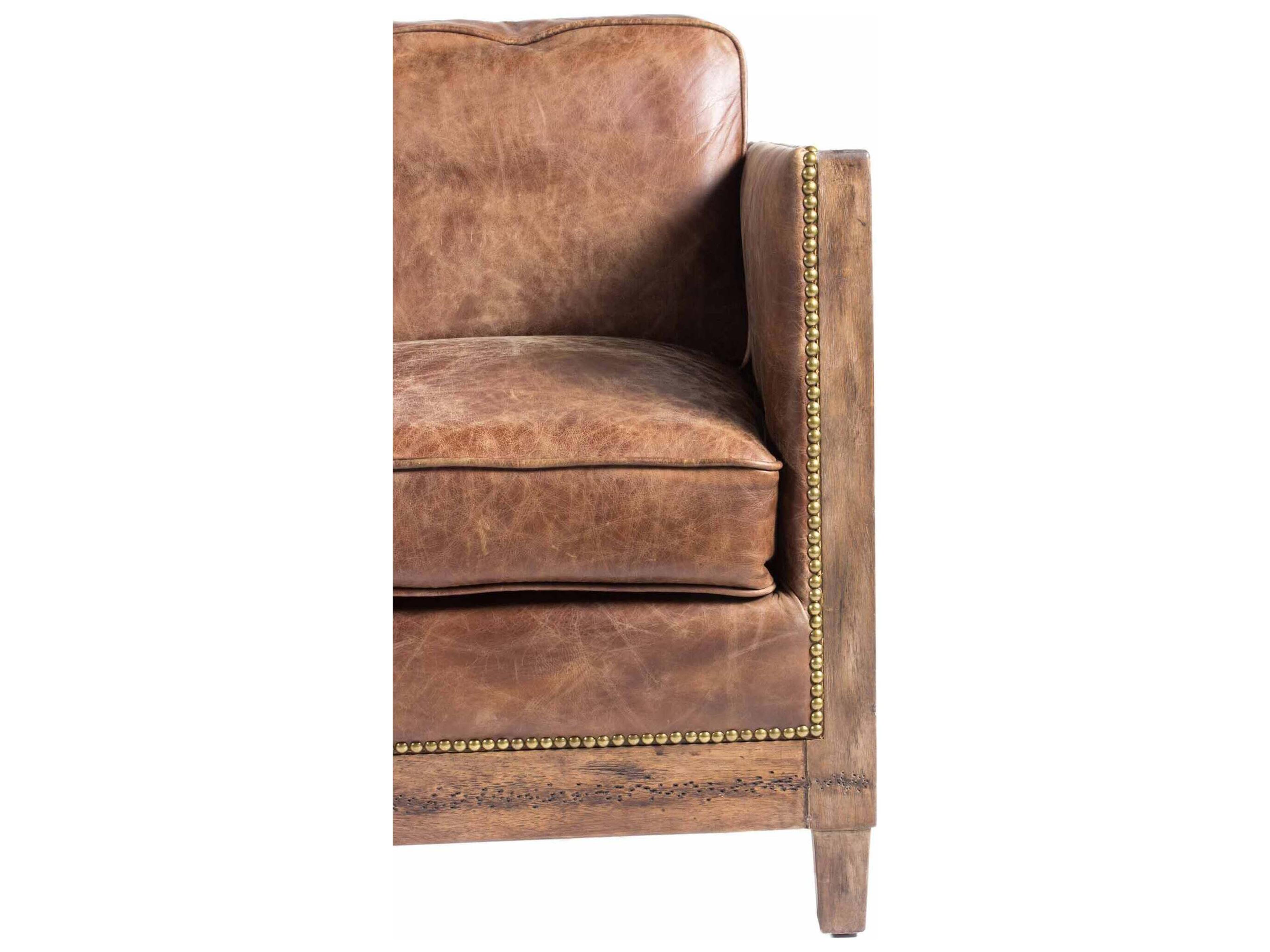 Moe's Home Accent Brown Leather Sofa