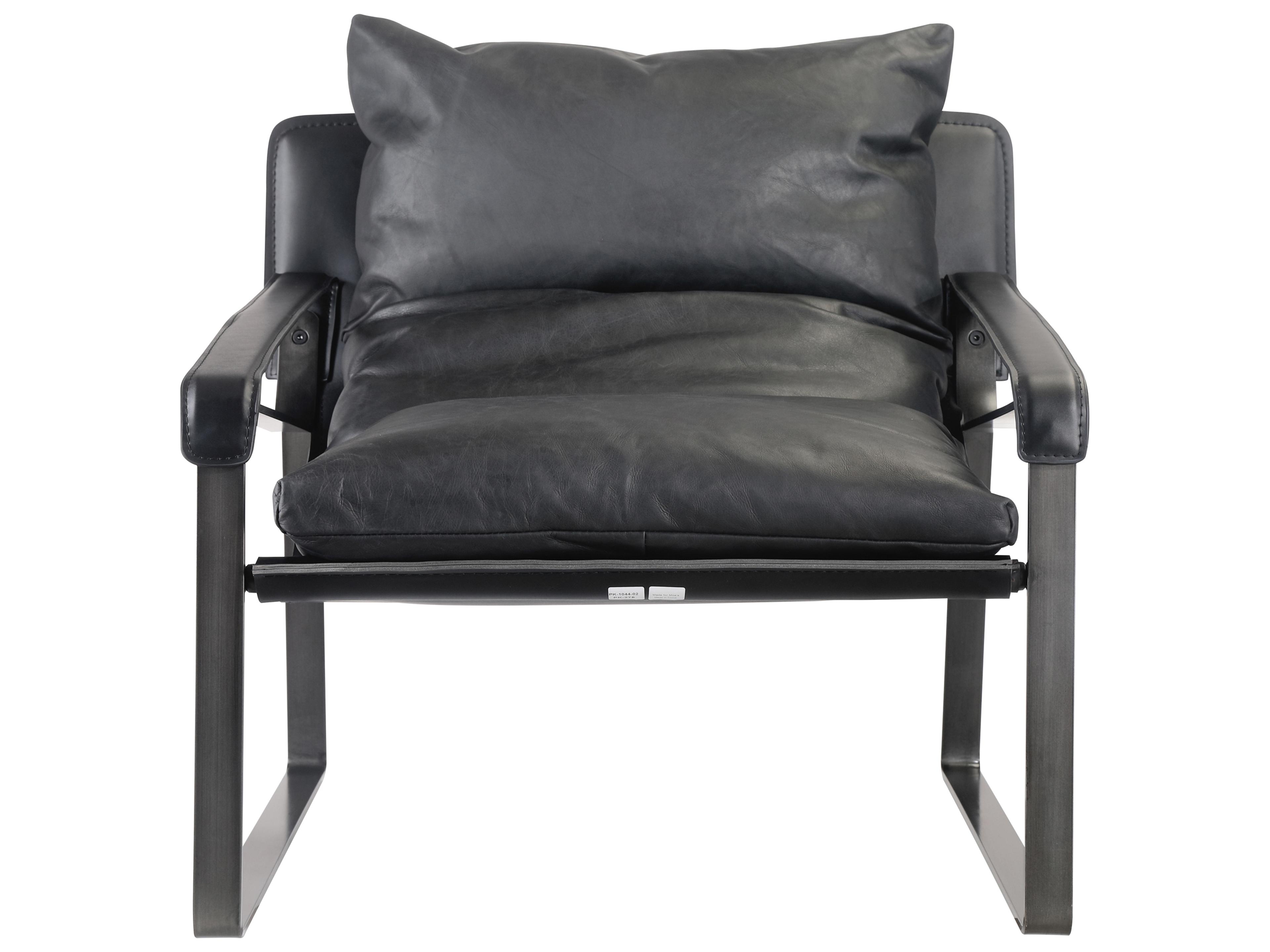 Moe's Home Black Leather Accent Chair